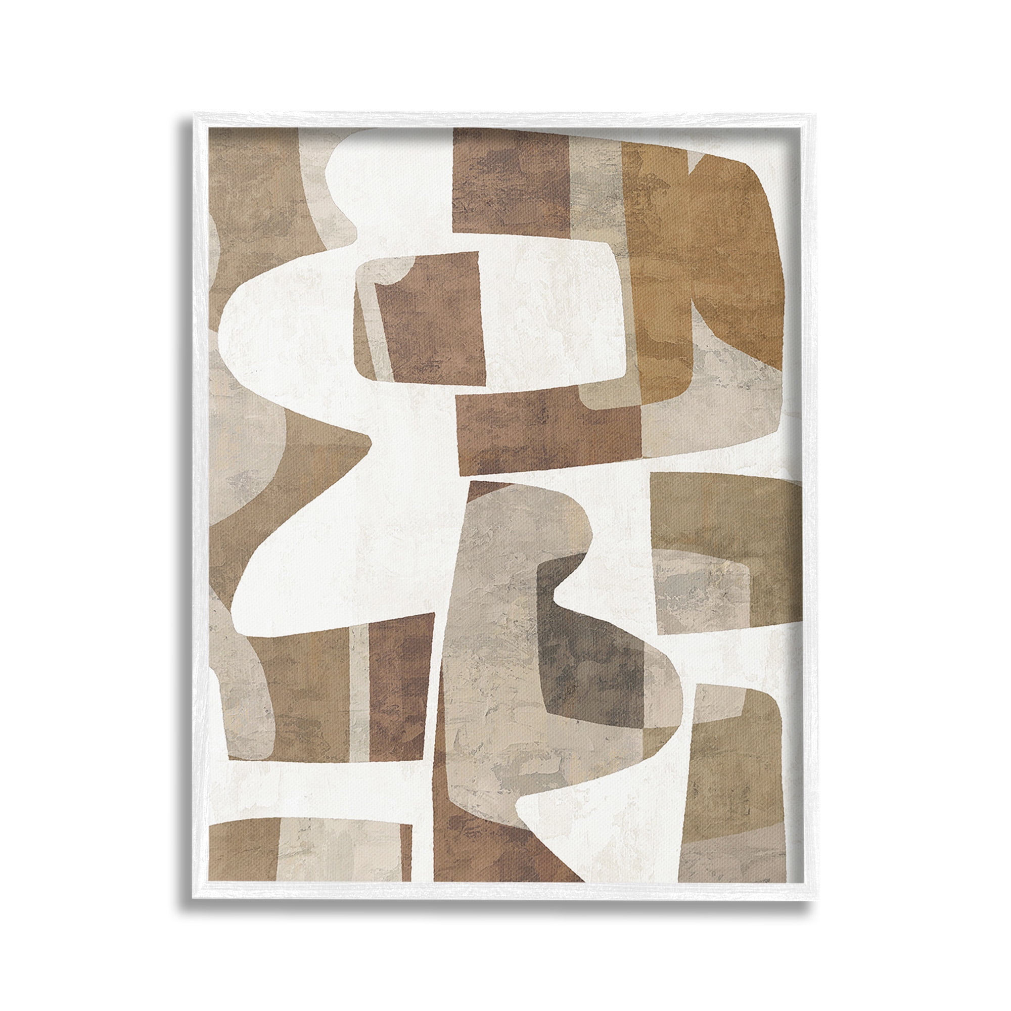 Stupell Industries Wavy Southwestern Shapes Abstract Painting White Framed Art Print Wall Art, 24 x 30