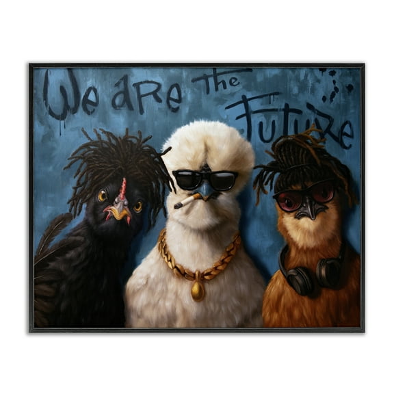 Stupell Industries We Are The Future Birds Animals Painting Black Framed Art Print Wall Art, 20 x 16