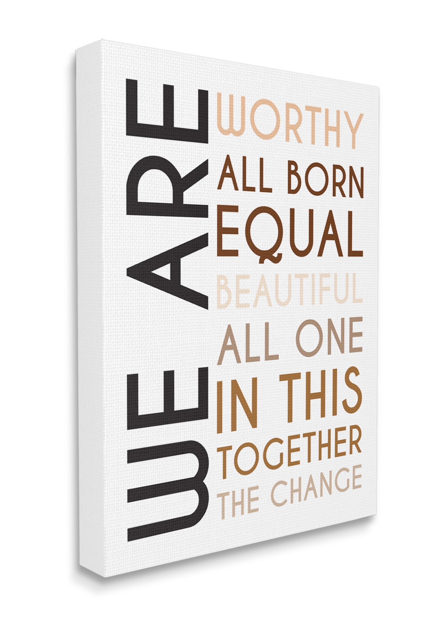 Stupell Industries We Are Worthy Inspirational Phrase Equality Statement Canvas Wall Art, 36 x 48, Design by Tenisha Proctor