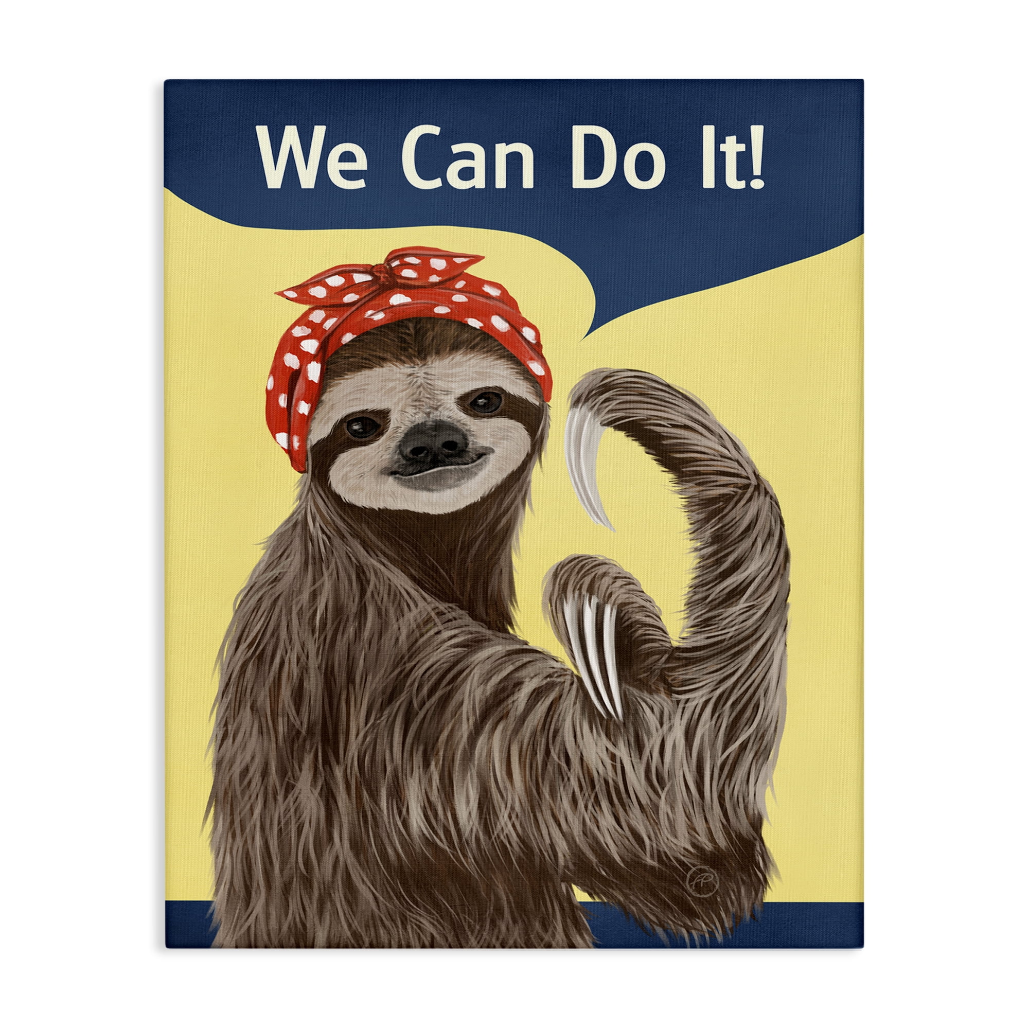 Stupell Industries We Can Classic Sloth Novelty & Humor Painting Wrapped Canvas Art Print Wall Art, 24 x 30