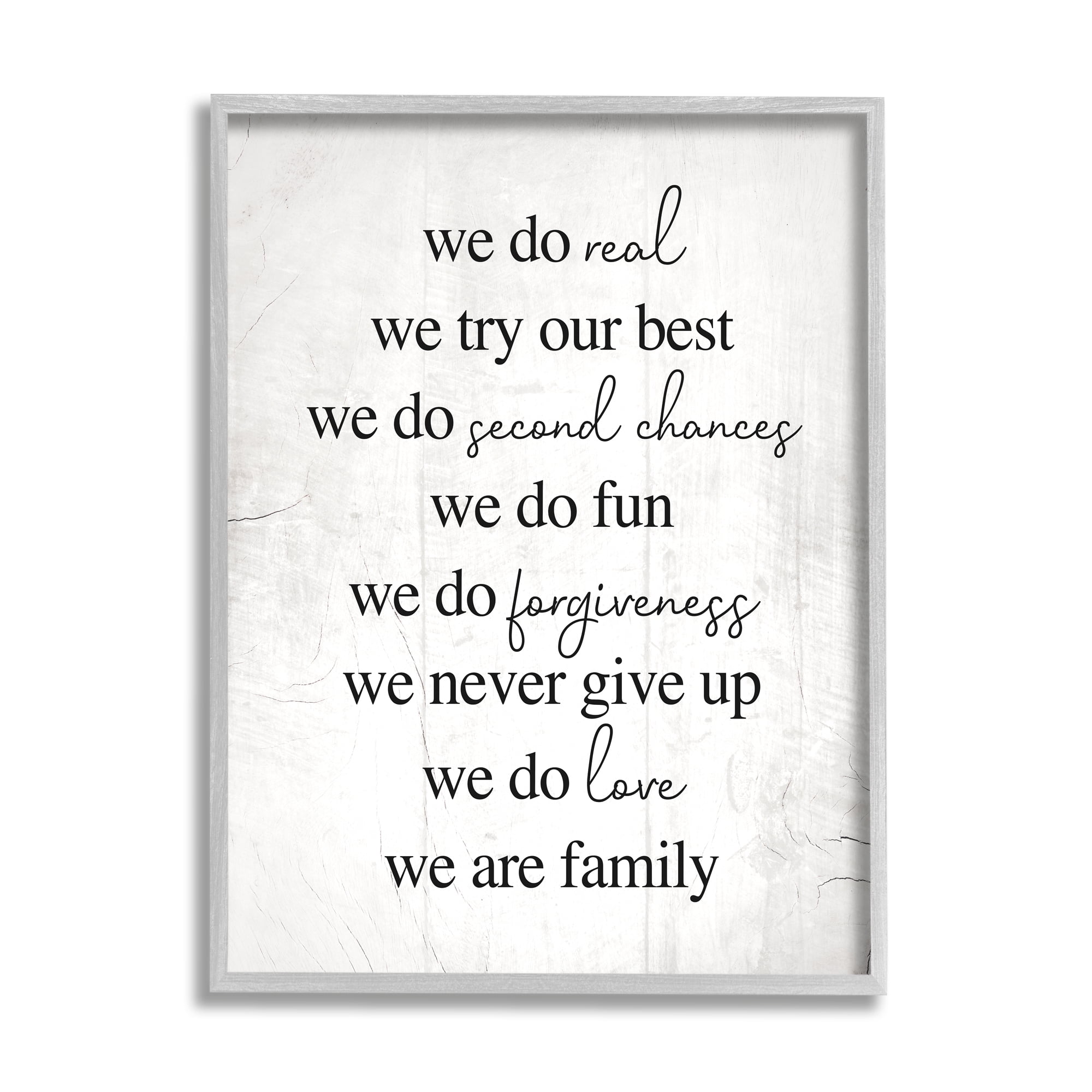 Stupell Industries We Do Second Chances We Are Family Phrase, 11 x 14, Design by Daphne Polselli