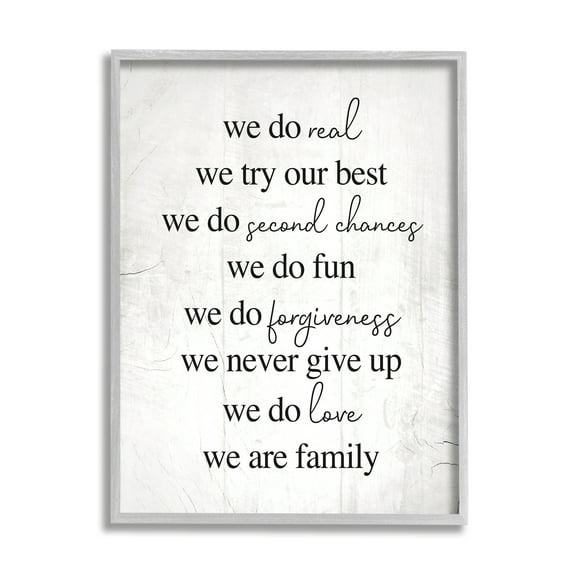 Stupell Industries We Do Second Chances We Are Family Phrase, 11 x 14, Design by Daphne Polselli