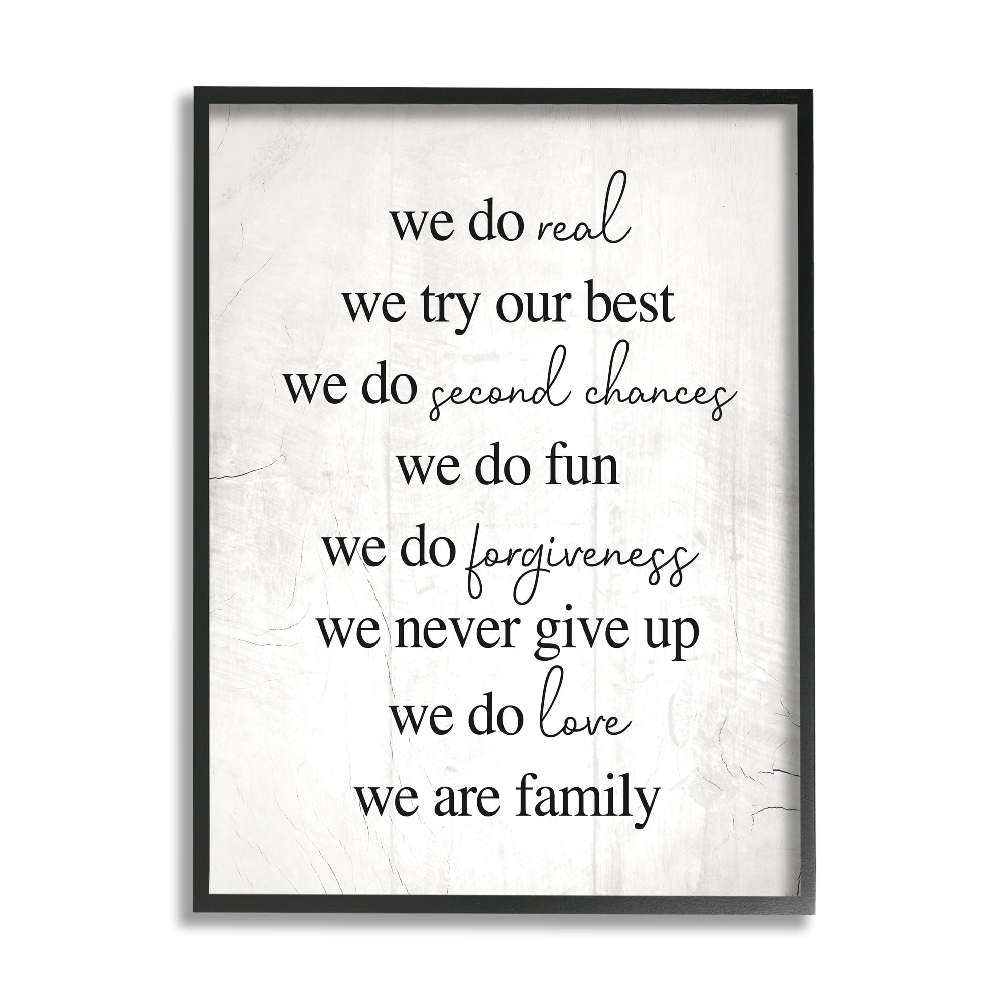 Stupell Industries We Do Second Chances We Are Family Phrase, 16 x 20, Design by Daphne Polselli