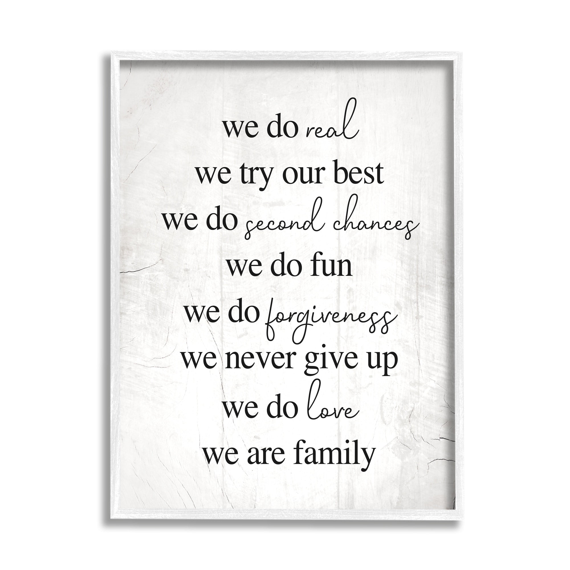 Stupell Industries We Do Second Chances We Are Family Phrase, 24 x 30, Design by Daphne Polselli