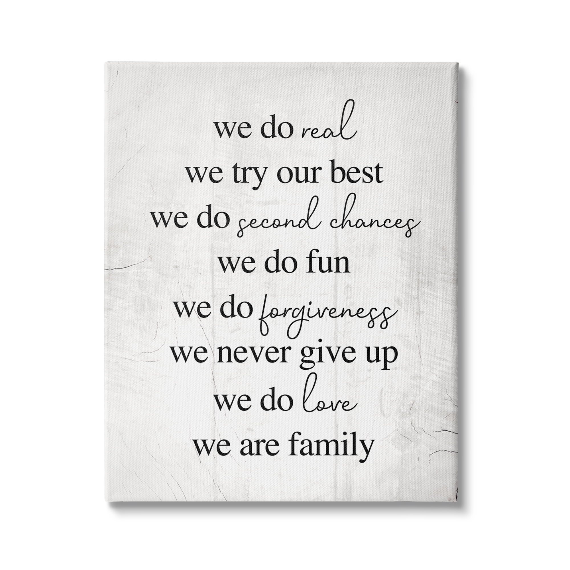 Stupell Industries We Do Second Chances We Are Family Phrase, 30 x 40, Design by Daphne Polselli