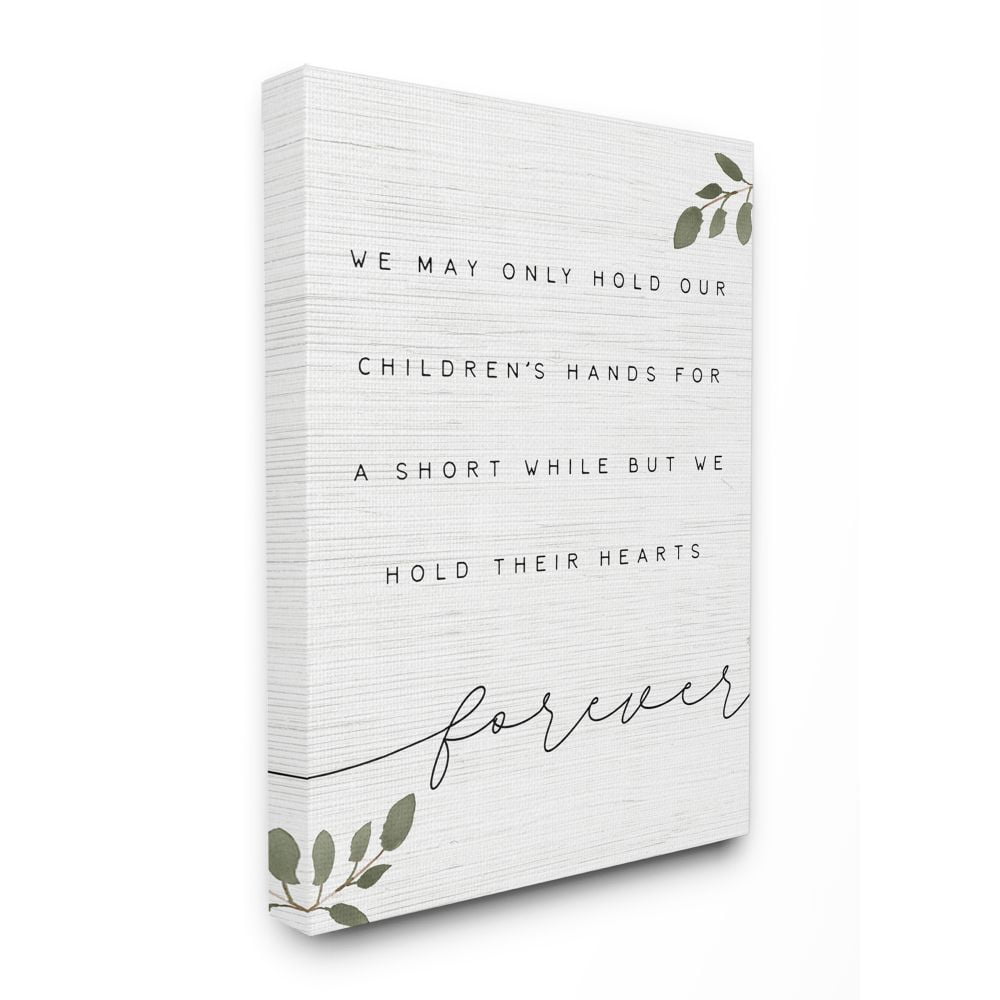 Stupell Industries We Hold Our Children's Hearts and Hands Family Phrase Canvas Wall Art Design by Daphne Polselli, 36" x 48"
