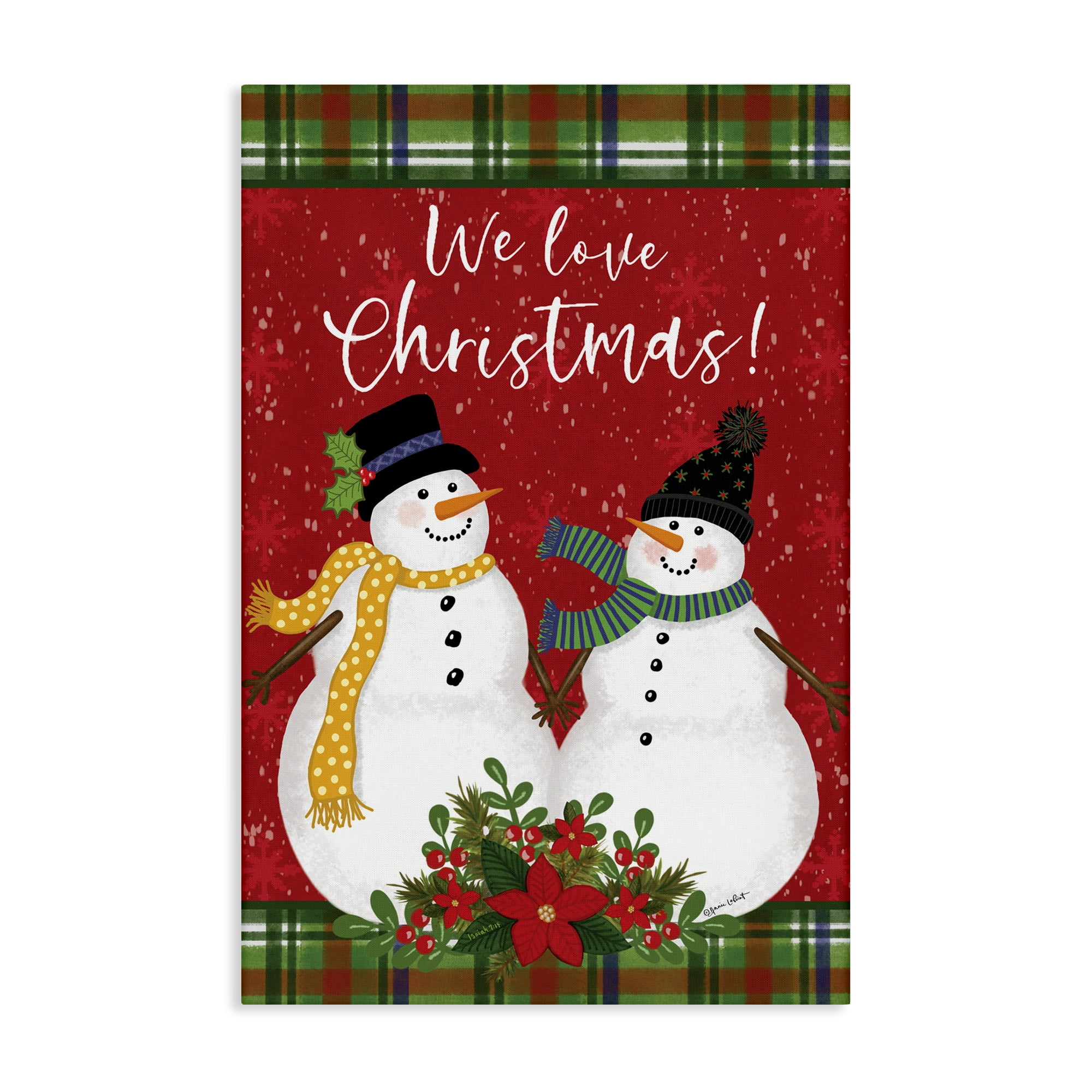 Stupell Industries We Love Christmas Holiday Painting Gallery Wrapped Canvas Art Print Wall Art, 30 x 45