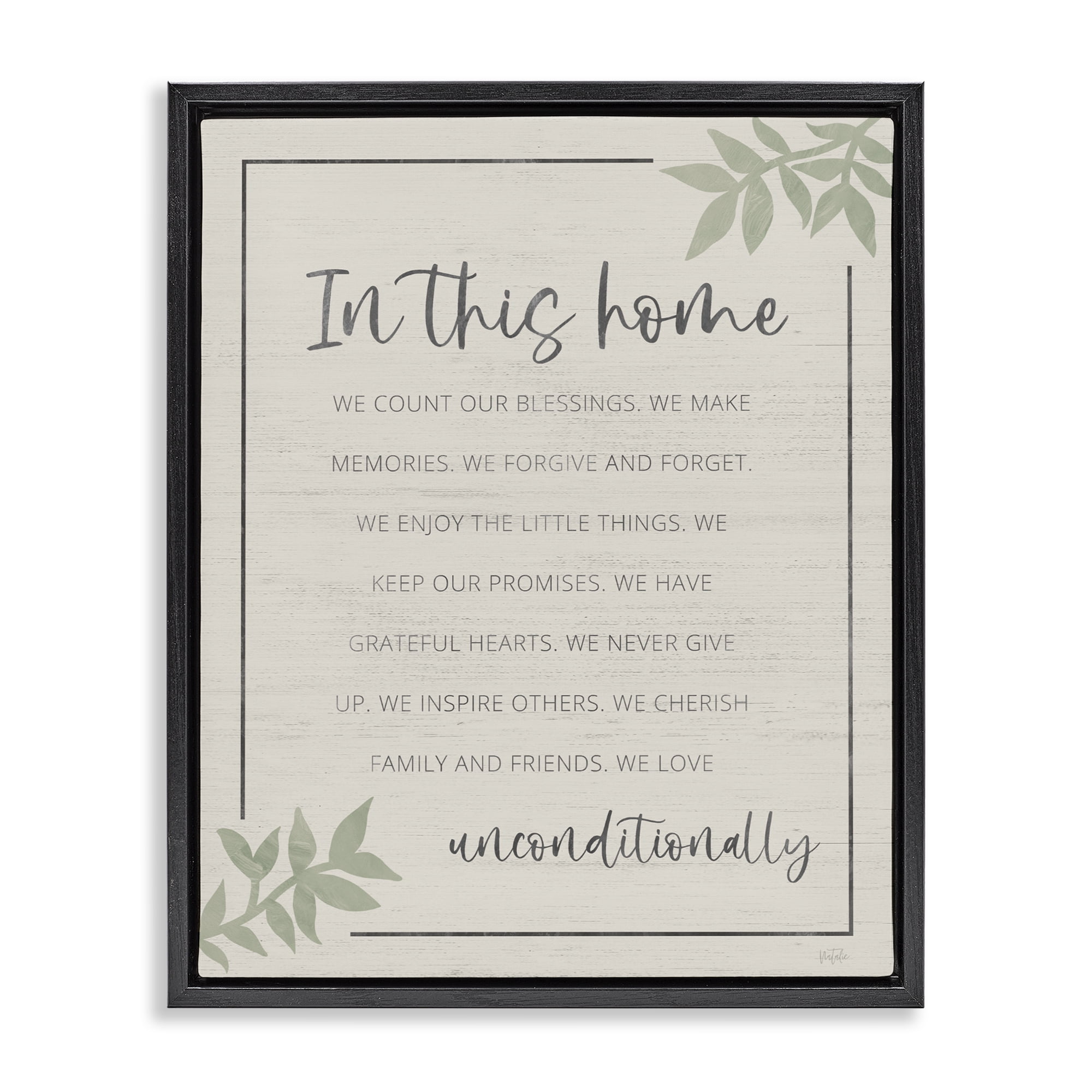 Stupell Industries We Love Unconditionally Black Framed Floater Canvas Wall Art, design by Natalie Carpentieri