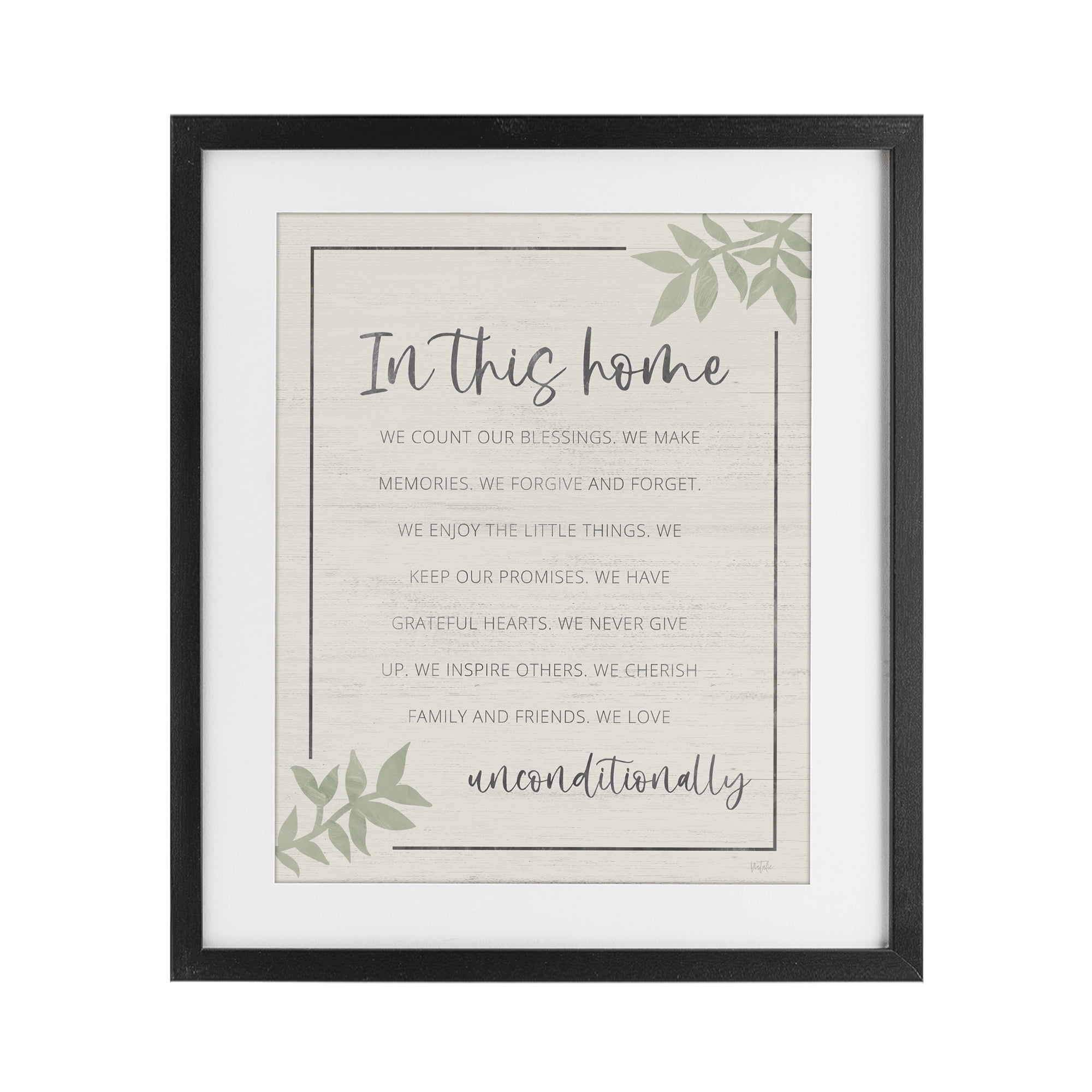 Stupell Industries We Love Unconditionally Black Framed Print Under Glass, design by Natalie Carpentieri
