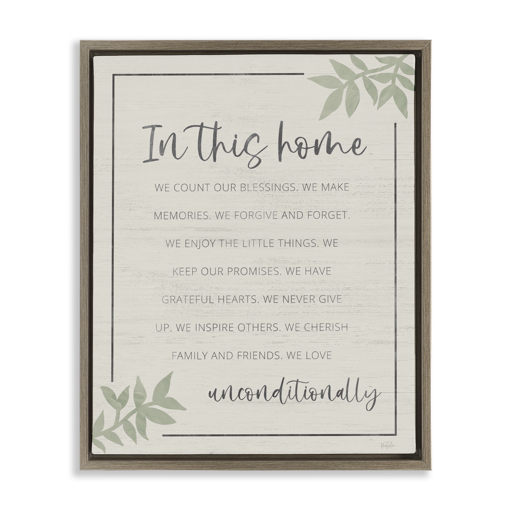 Stupell Industries We Love Unconditionally Brown Framed Floater Canvas Wall Art, design by Natalie Carpentieri