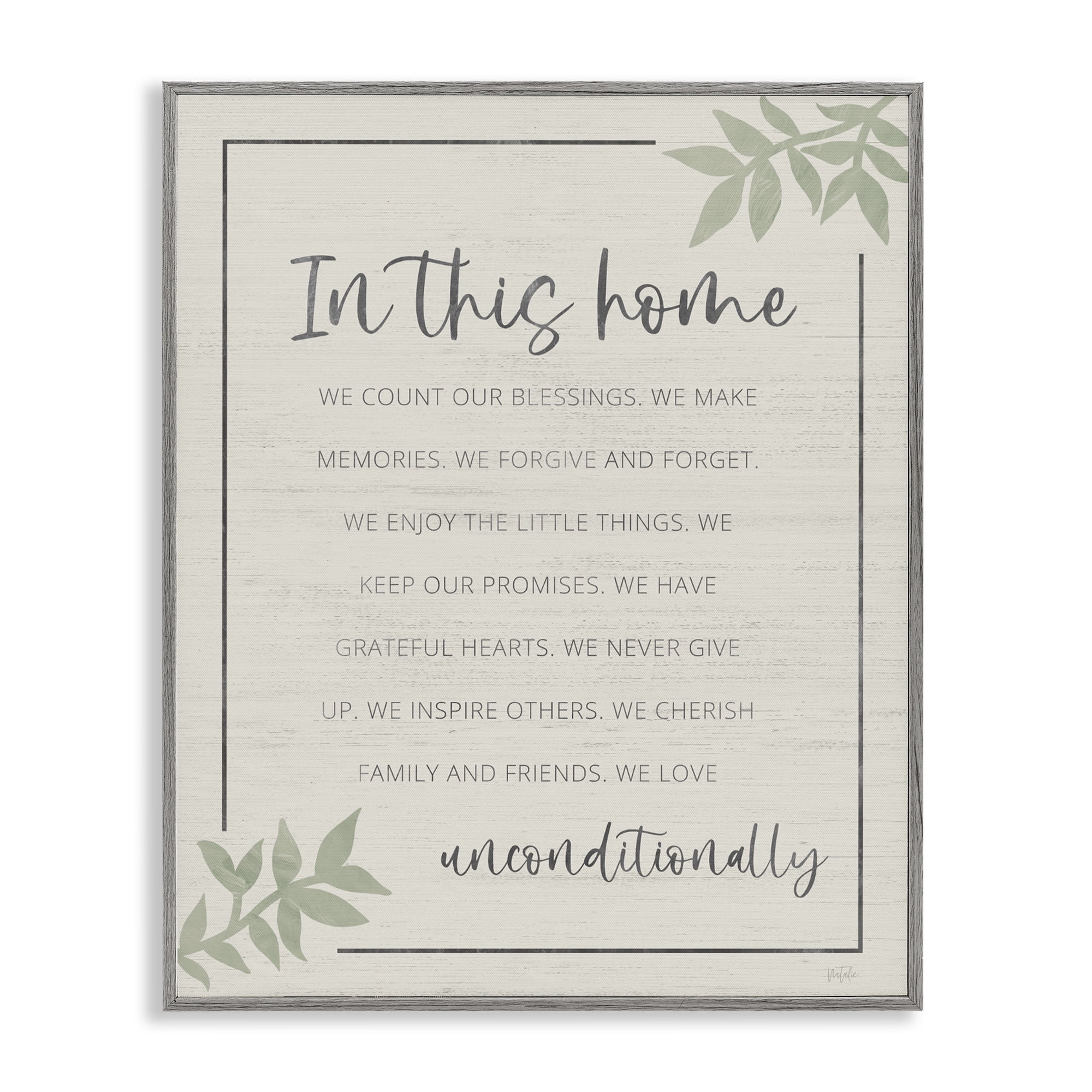 Stupell Industries We Love Unconditionally Gray Framed Giclee Art, design by Natalie Carpentieri