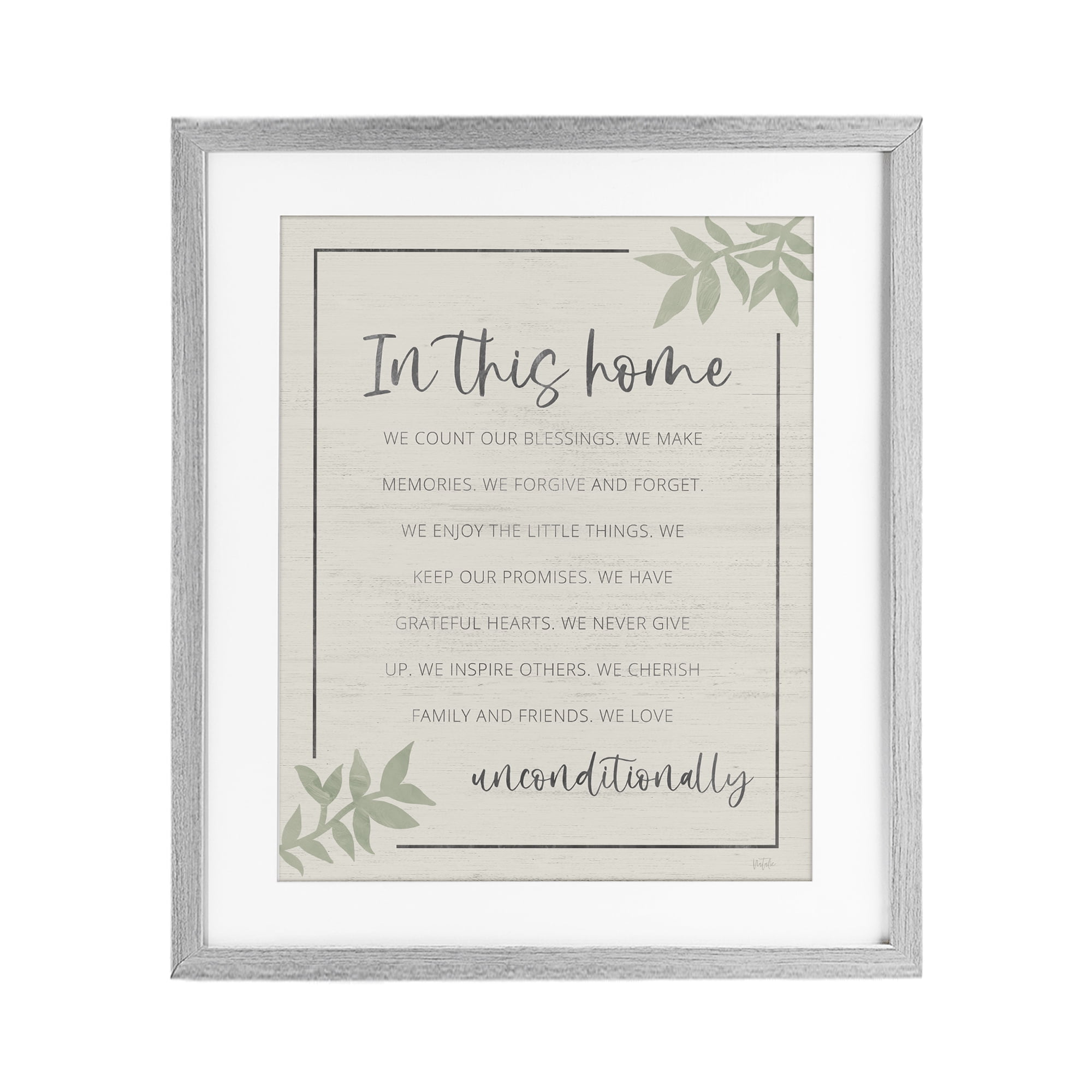 Stupell Industries We Love Unconditionally Gray Framed Print Under Glass, design by Natalie Carpentieri