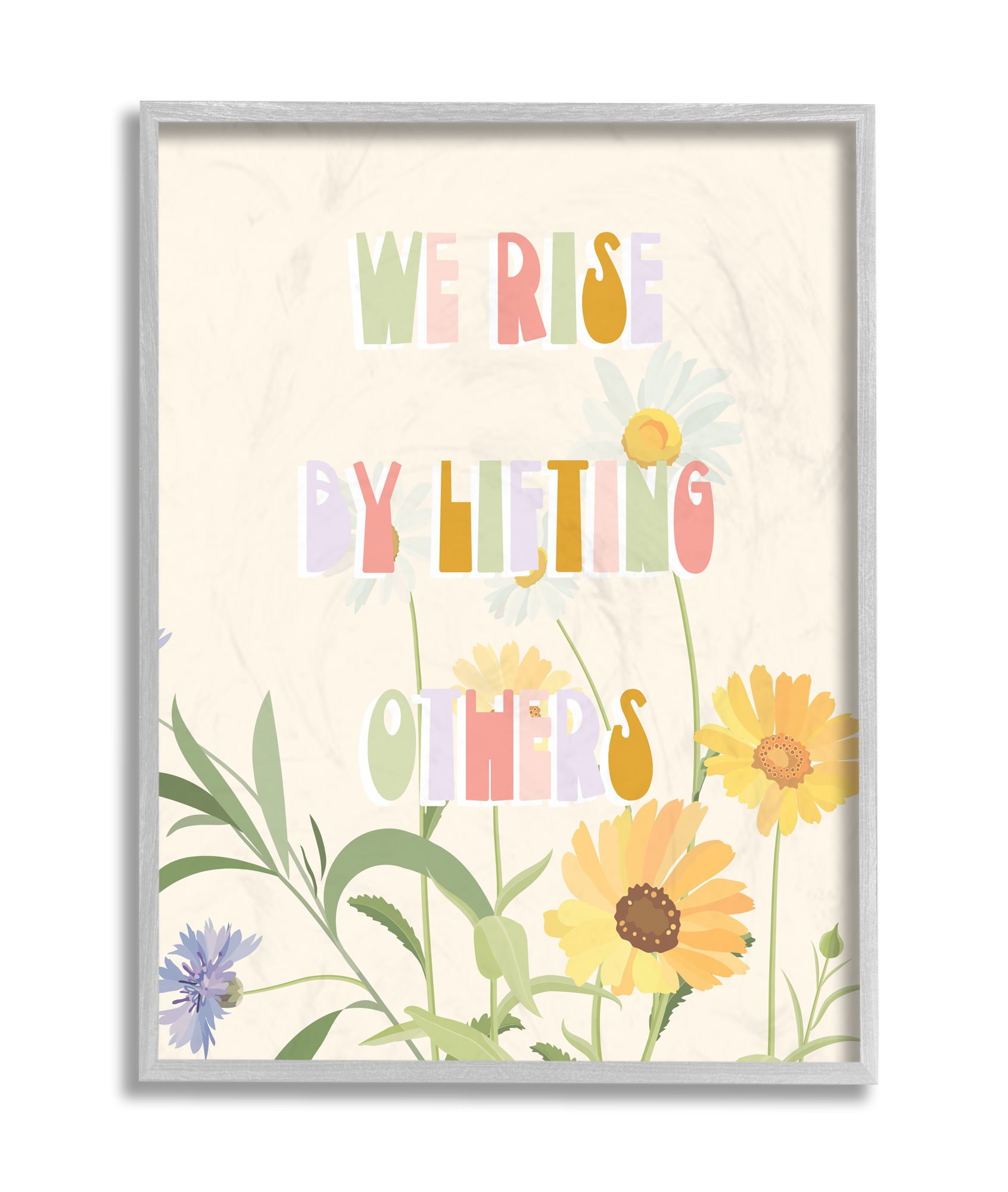 We Rise by Lifting Others Floral Canvas Quote Art