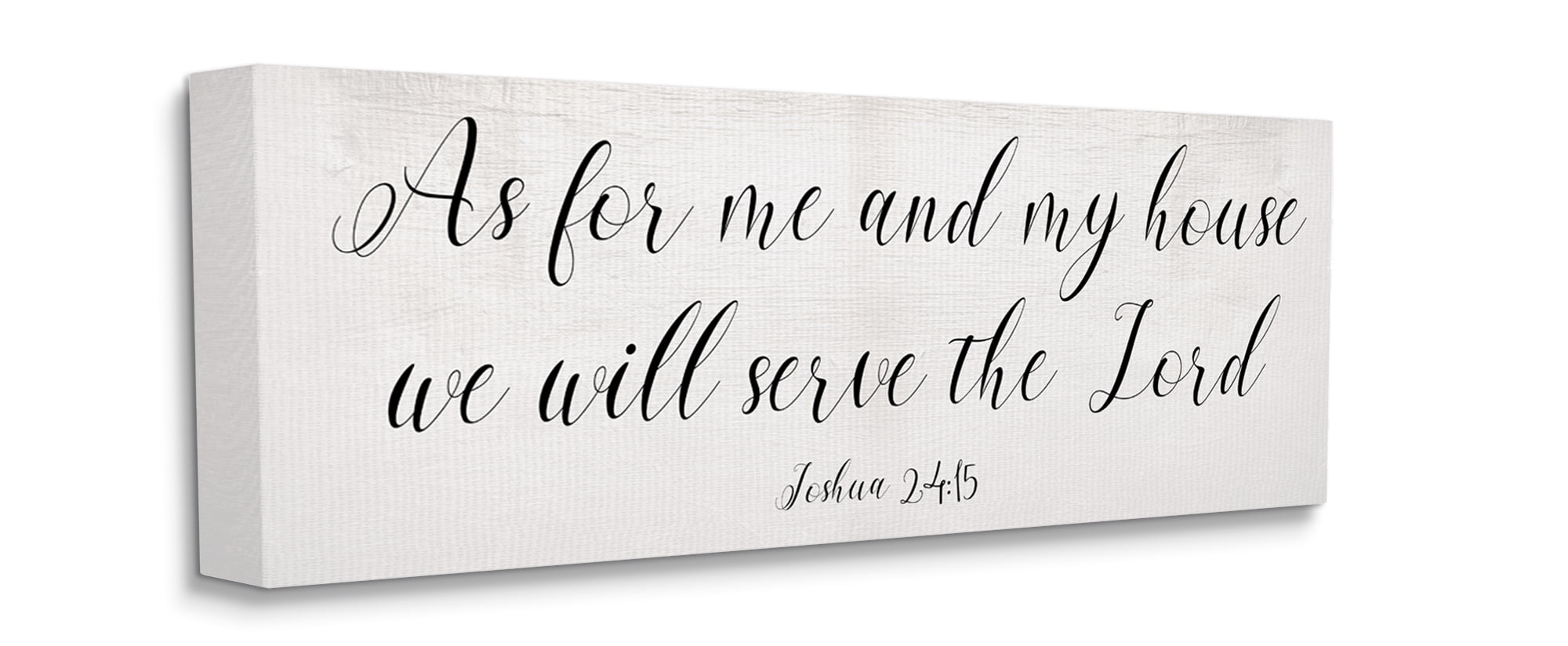 Stupell Industries We Will Serve the Lord Quote Minimal Cursive Typography Canvas Wall Art, 20 x 48, Design by Daphne Polselli