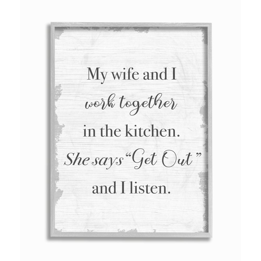 Stupell Industries We Work Together In the Kitchen Funny Couple Phrase Designed by Daphne Polselli