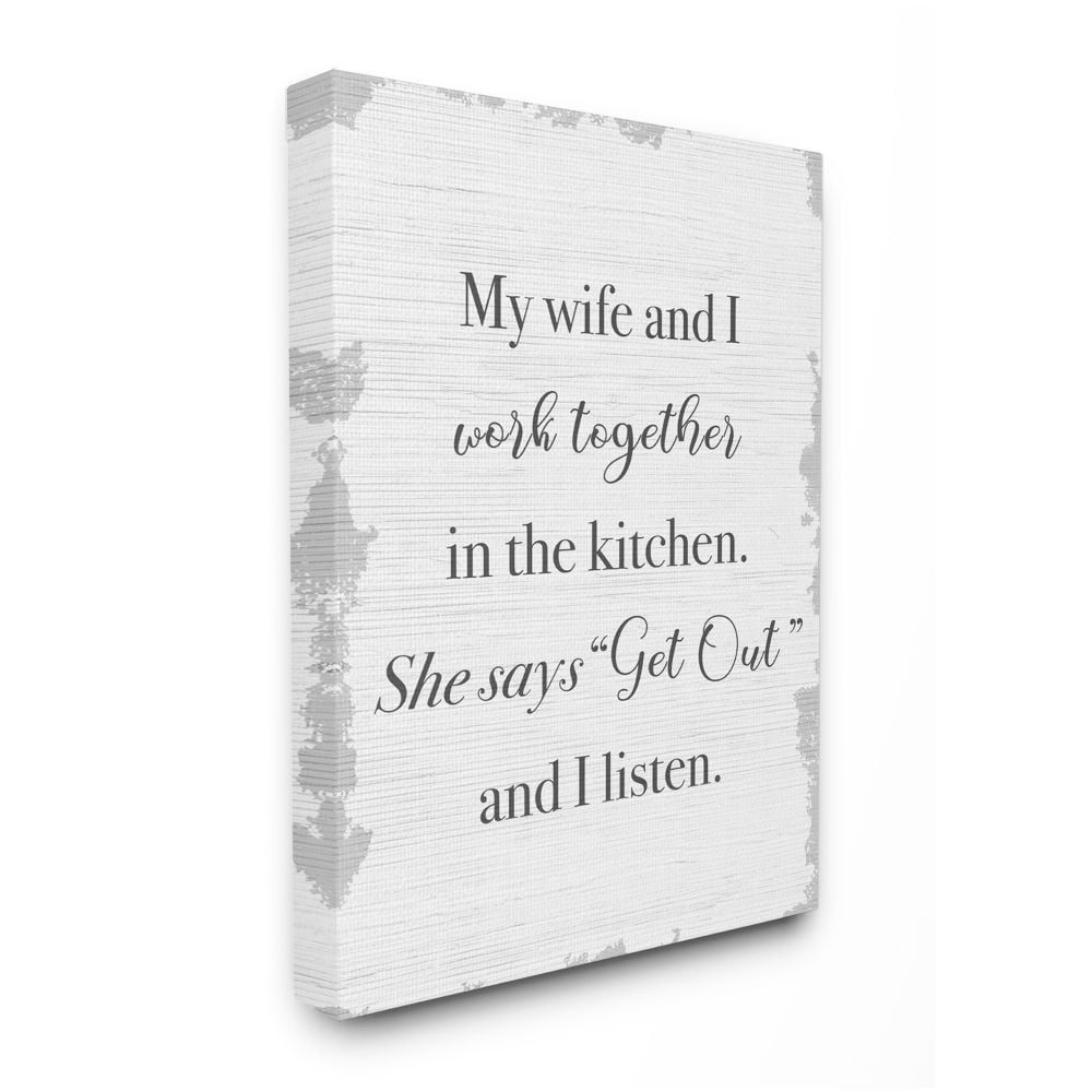Stupell Industries We Work Together In the Kitchen Funny Couple Phrase Designed by Daphne Polselli