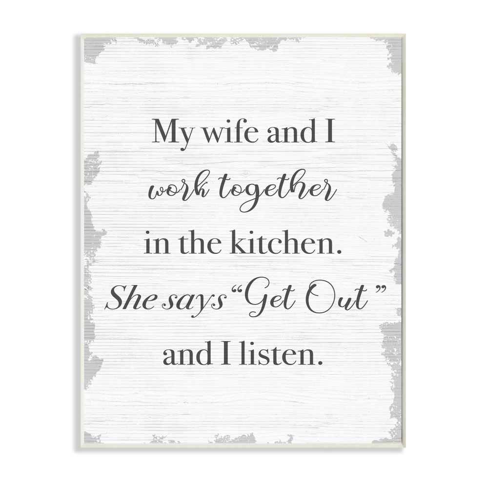 Stupell Industries We Work Together In the Kitchen Funny Couple Phrase Designed by Daphne Polselli