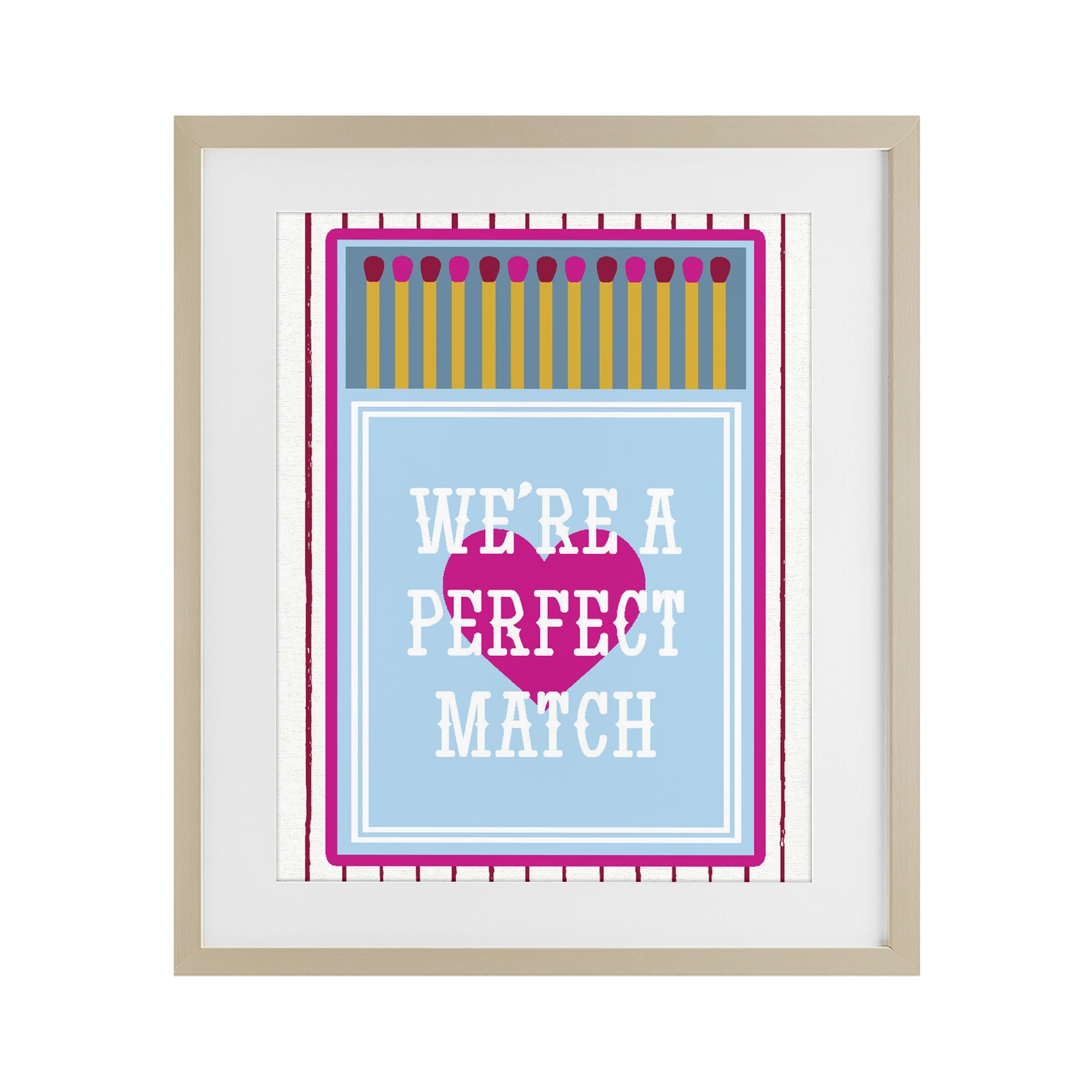 Stupell Industries We're A Perfect Match Birch Framed Print Under Glass, design by Lil' Rue