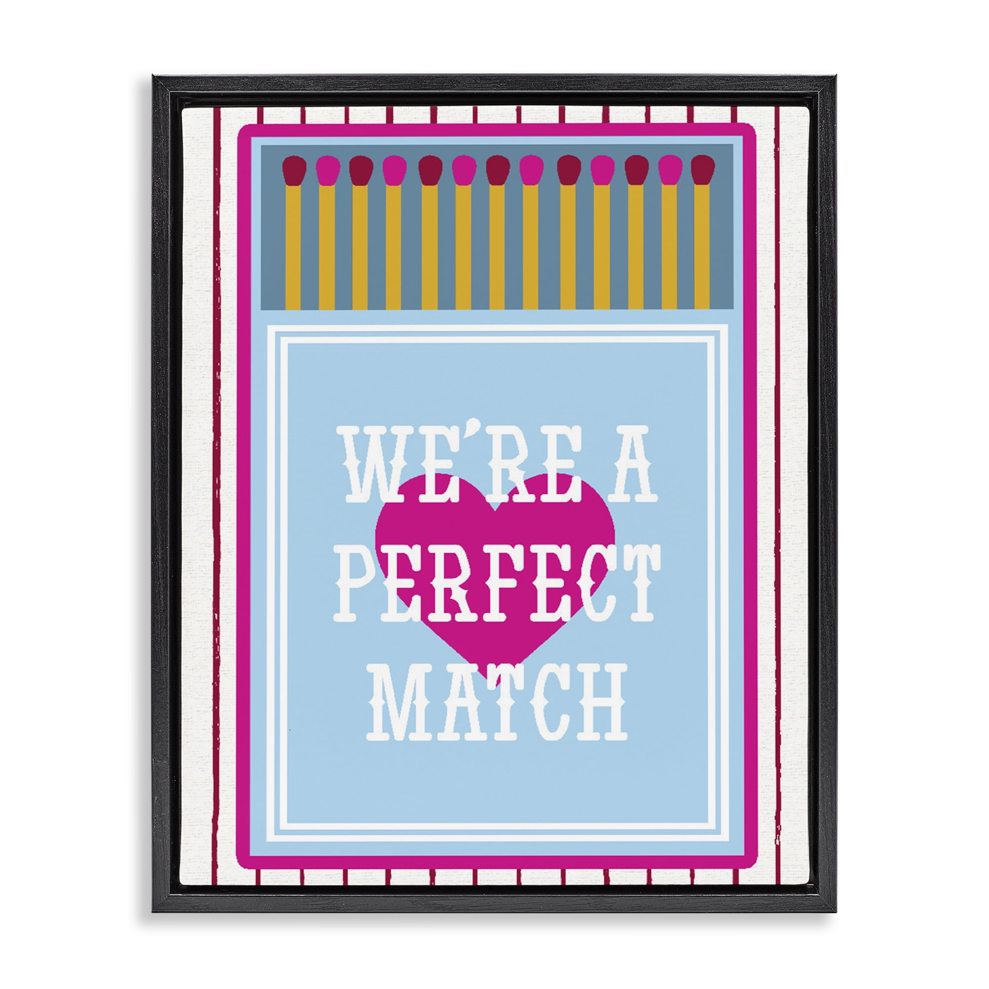 Stupell Industries We're A Perfect Match Black Framed Floater Canvas Wall Art, design by Lil' Rue