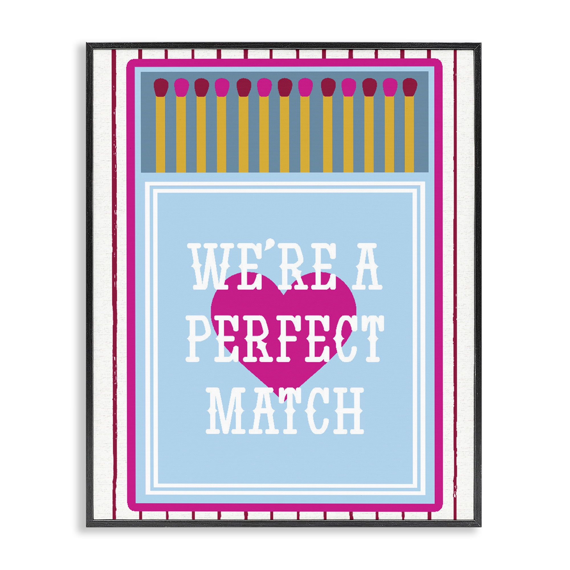 Stupell Industries We're A Perfect Match Black Framed Giclee Art, design by Lil' Rue