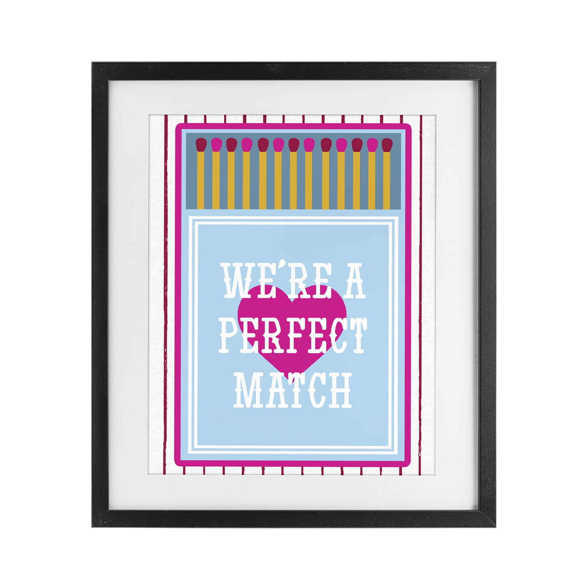 Stupell Industries We're A Perfect Match Black Framed Print Under Glass, design by Lil' Rue