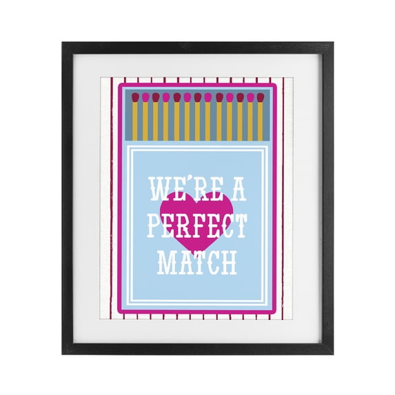 Stupell Industries Eclectic We're A Perfect Match Black Framed Print Under Glass, 13 x 16, by Lil' Rue