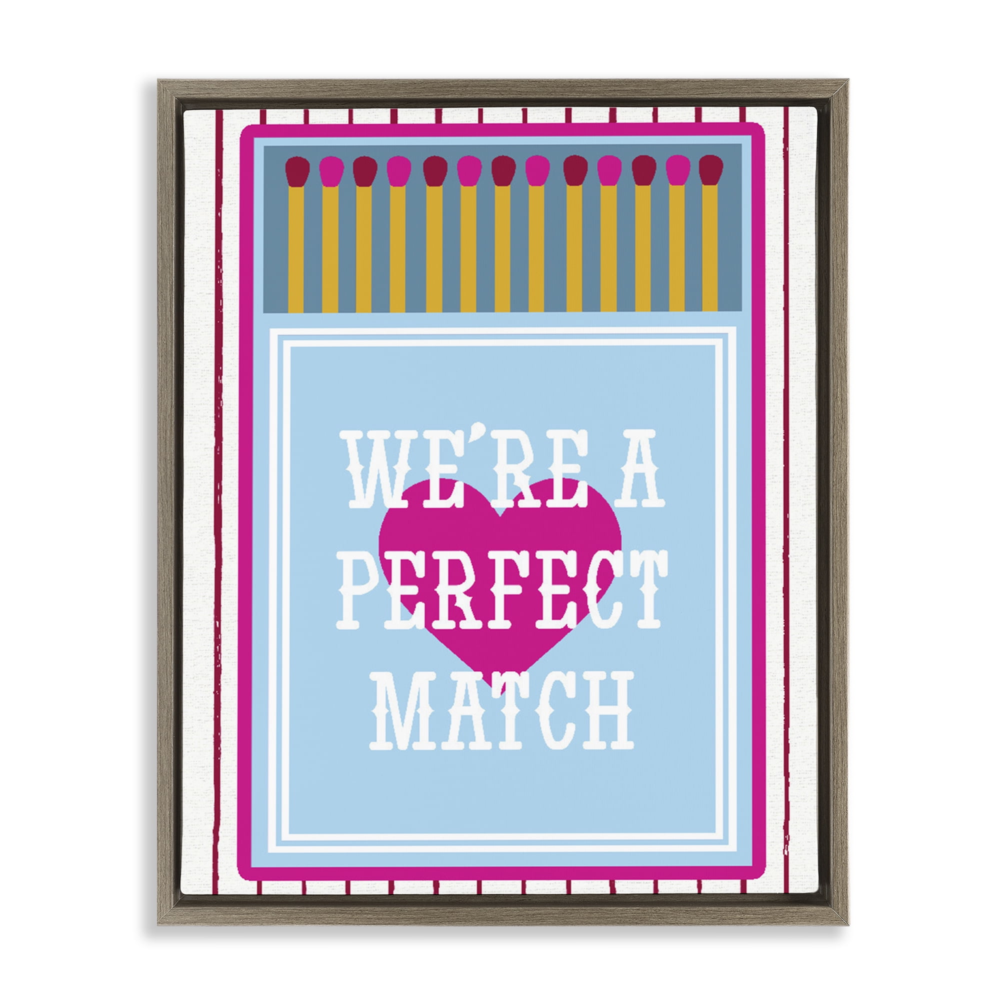 Stupell Industries We're A Perfect Match Brown Framed Floater Canvas Wall Art, design by Lil' Rue