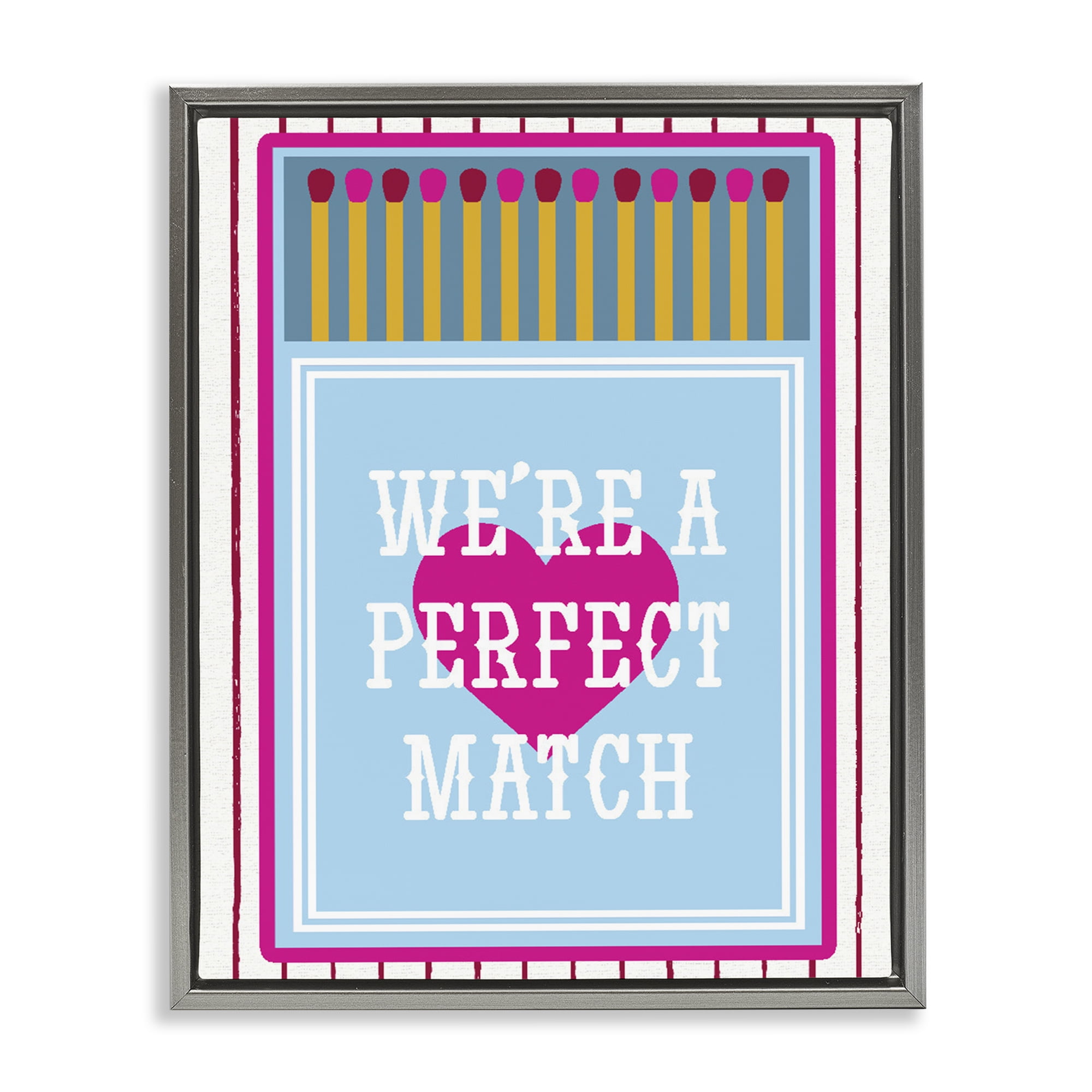 Stupell Industries We're A Perfect Match Gray Framed Floater Canvas Wall Art, design by Lil' Rue