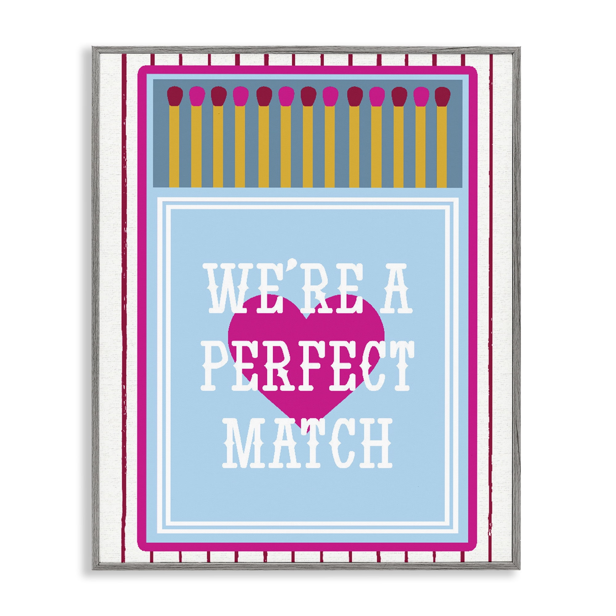 Stupell Industries We're A Perfect Match Gray Framed Giclee Art, design by Lil' Rue