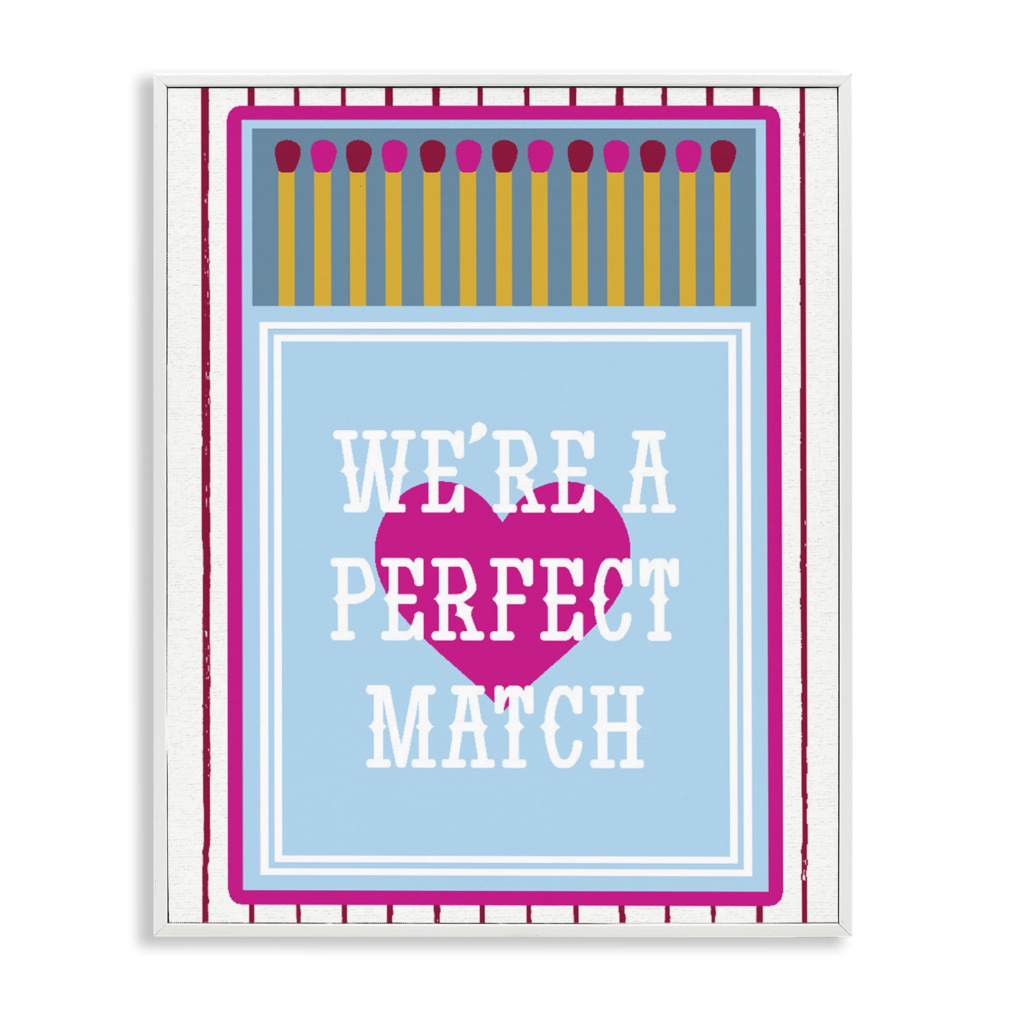 Stupell Industries We're A Perfect Match White Framed Giclee Art, design by Lil' Rue