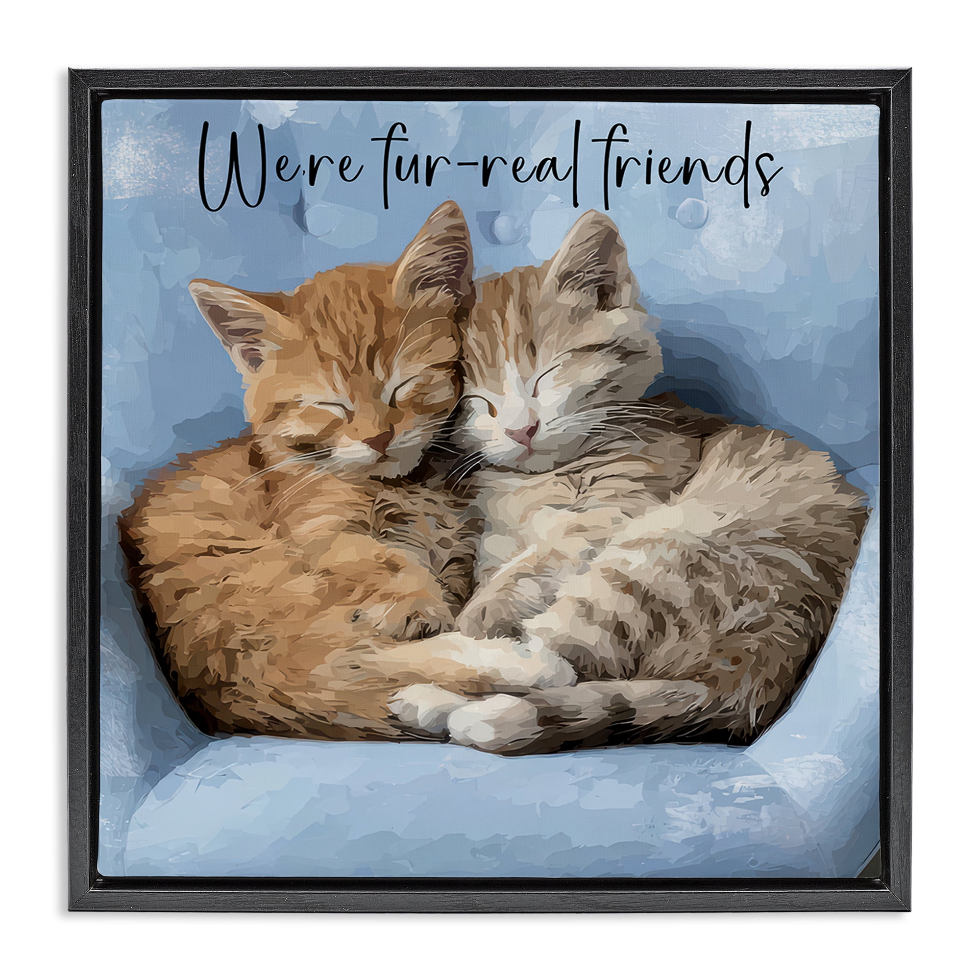 Stupell Industries We're Fur-Real Friends Black Framed Floater Canvas Wall Art, design by Kim Curinga