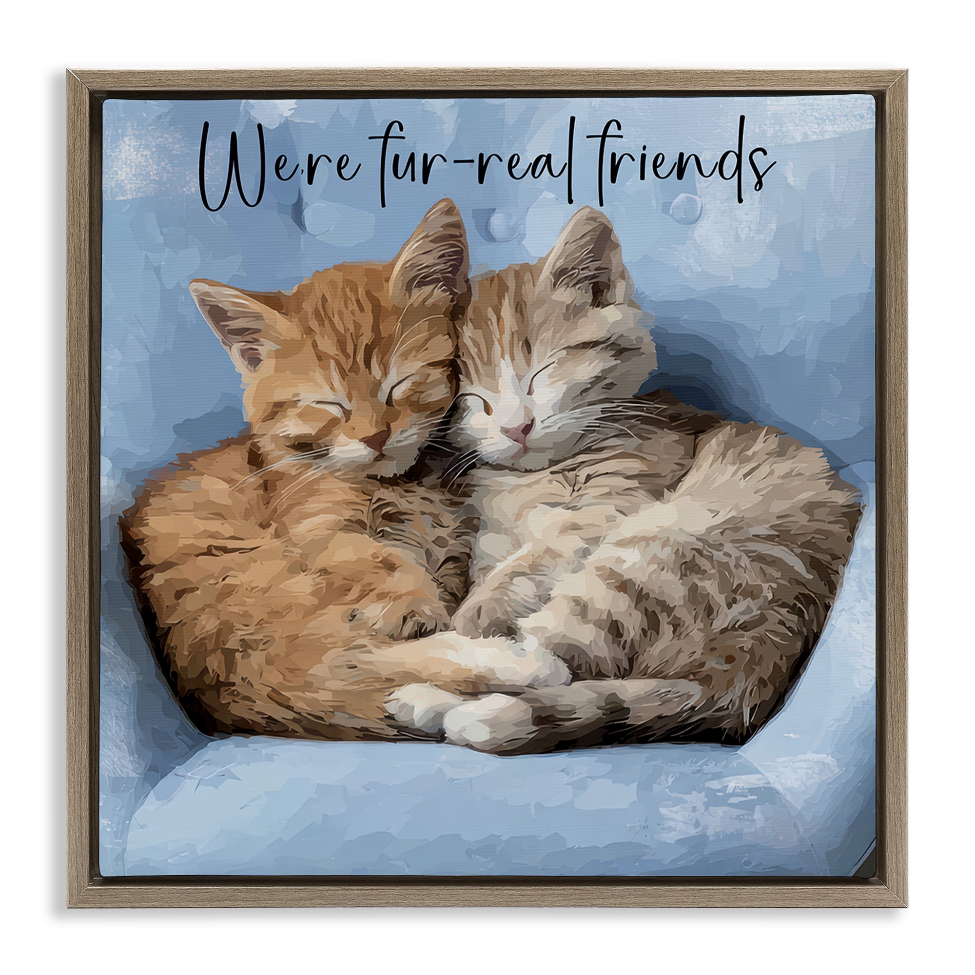 Stupell Industries We're Fur-Real Friends Brown Framed Floater Canvas Wall Art, design by Kim Curinga