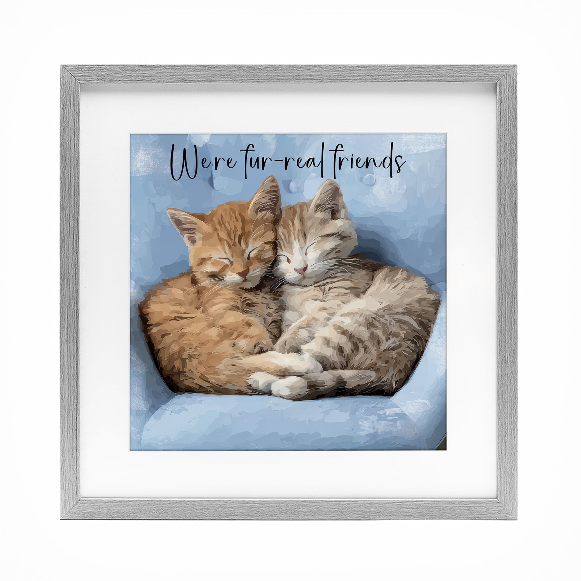 Stupell Industries We're Fur-Real Friends Gray Framed Print Under Glass, design by Kim Curinga