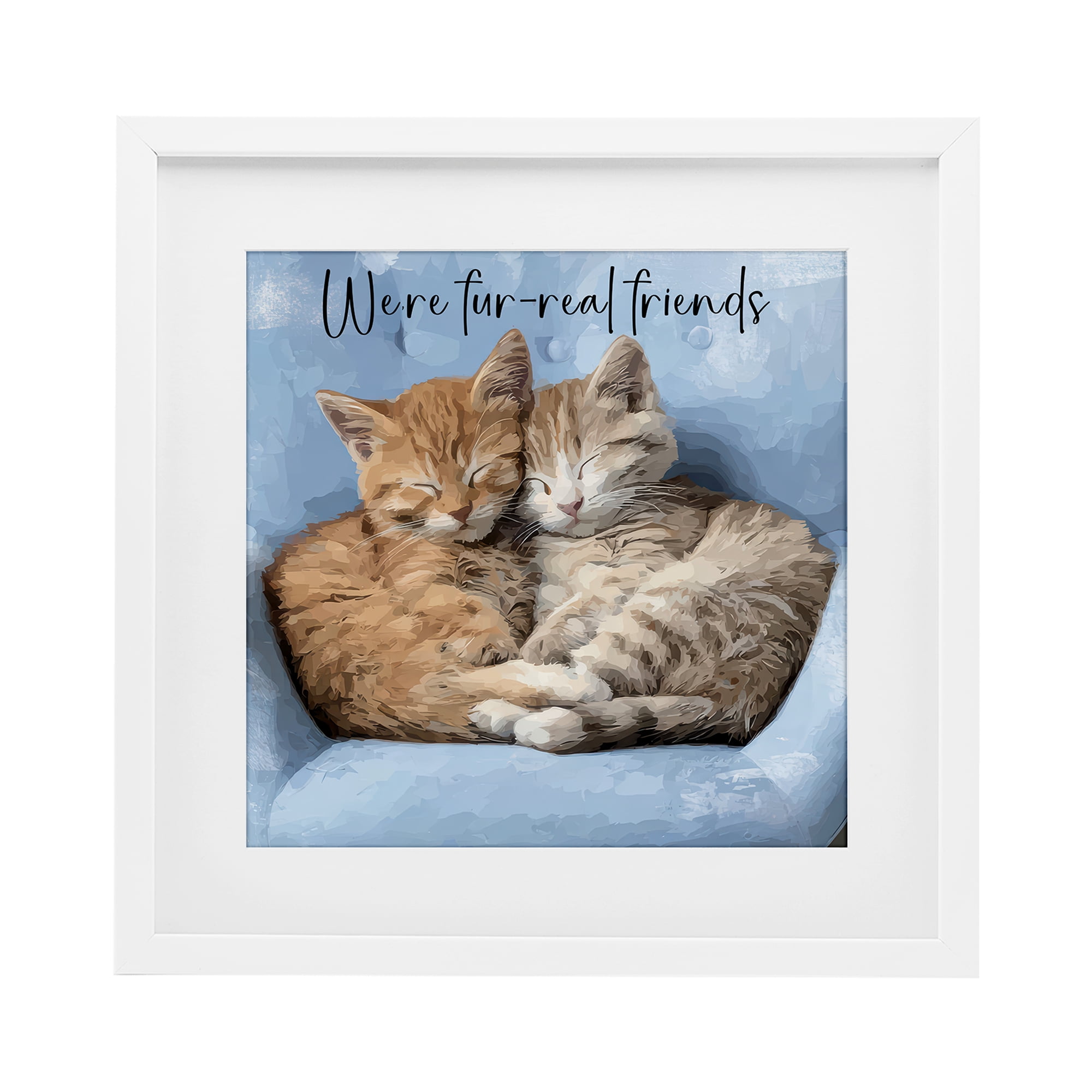Stupell Industries We're Fur-Real Friends White Framed Print Under Glass, design by Kim Curinga