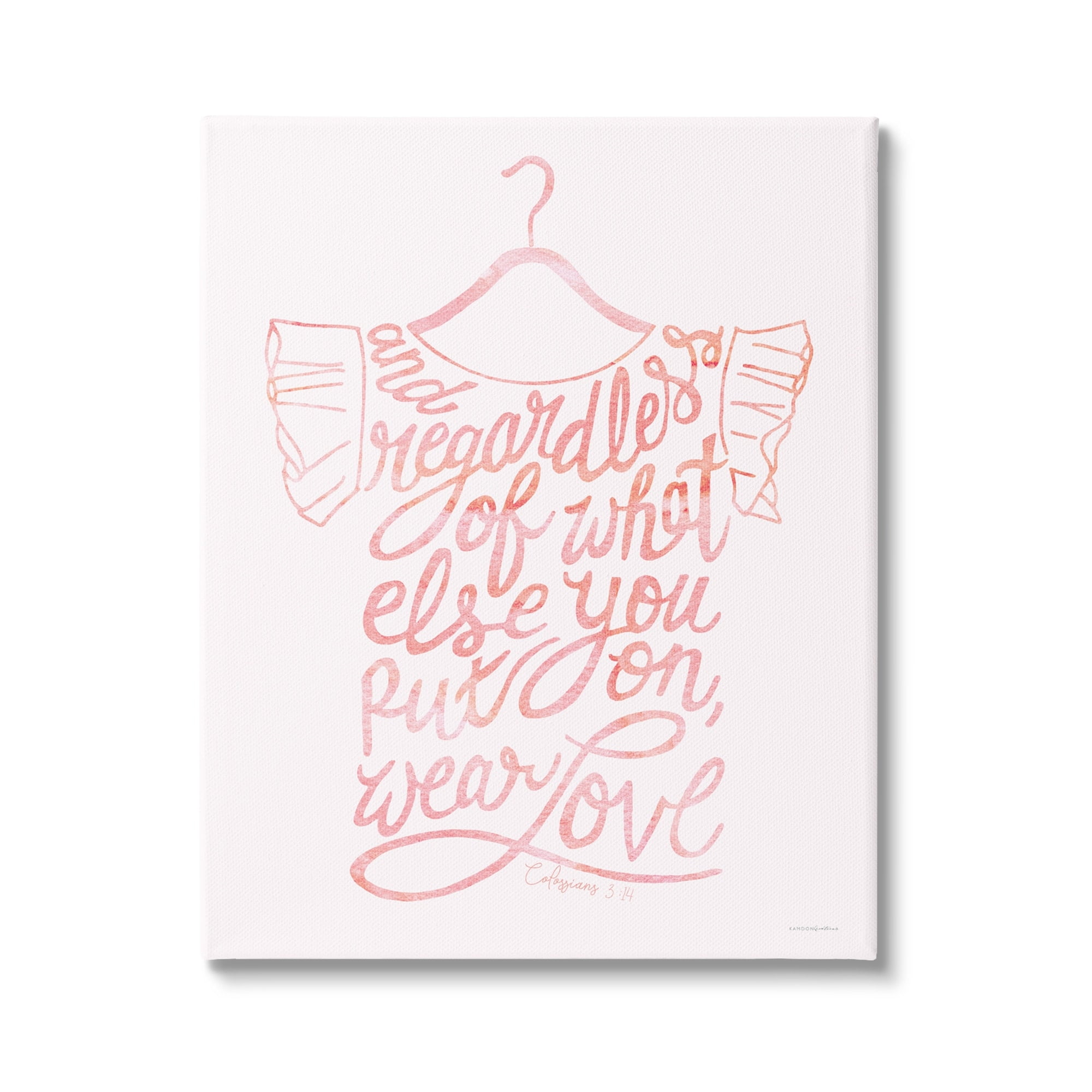 Wear Love Pink Calligraphy Religious Inspirational Quote Canvas Art