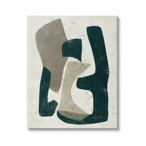 Stupell Industries Weathered Abstract Shapes Modern Geometric Neutral Tones Painting Gallery Wrapped Canvas Print Wall Art, Design by June Erica Vess