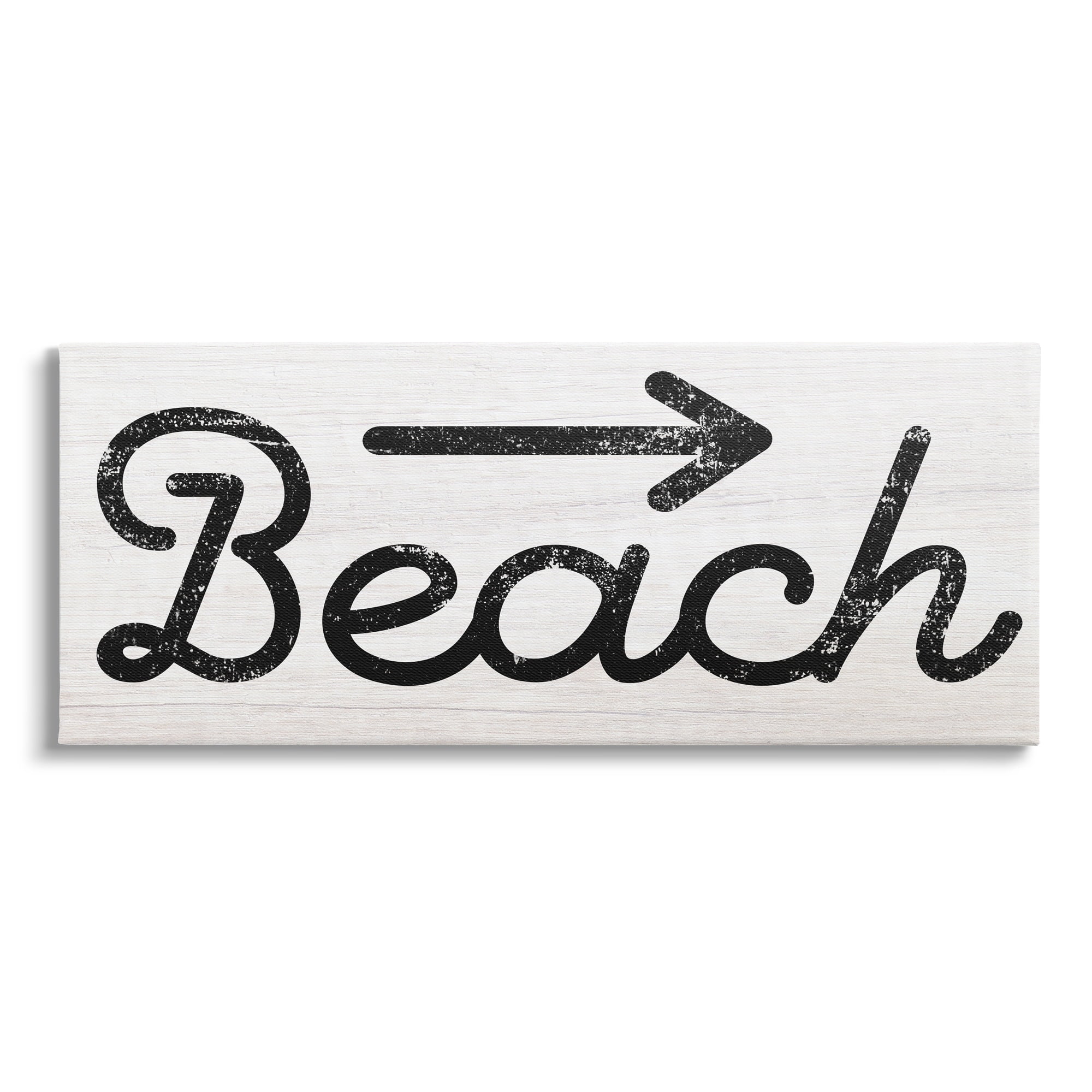 Stupell Industries Weathered Beach Direction Sign Rustic Arrow Symbol Graphic Art Gallery Wrapped Canvas Print Wall Art, Design by Daphne Polselli
