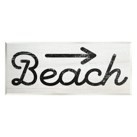 Stupell Industries Weathered Beach Direction Sign Rustic Arrow Symbol Graphic Art Unframed Art Print Wall Art, Design by Daphne Polselli