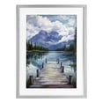 thumbnail image 1 of Stupell Industries Farmhouse Weathered Dock on Mountain Lake Gray Framed Print Under Glass, 14 x 20, by Petals Prints Design, 1 of 8