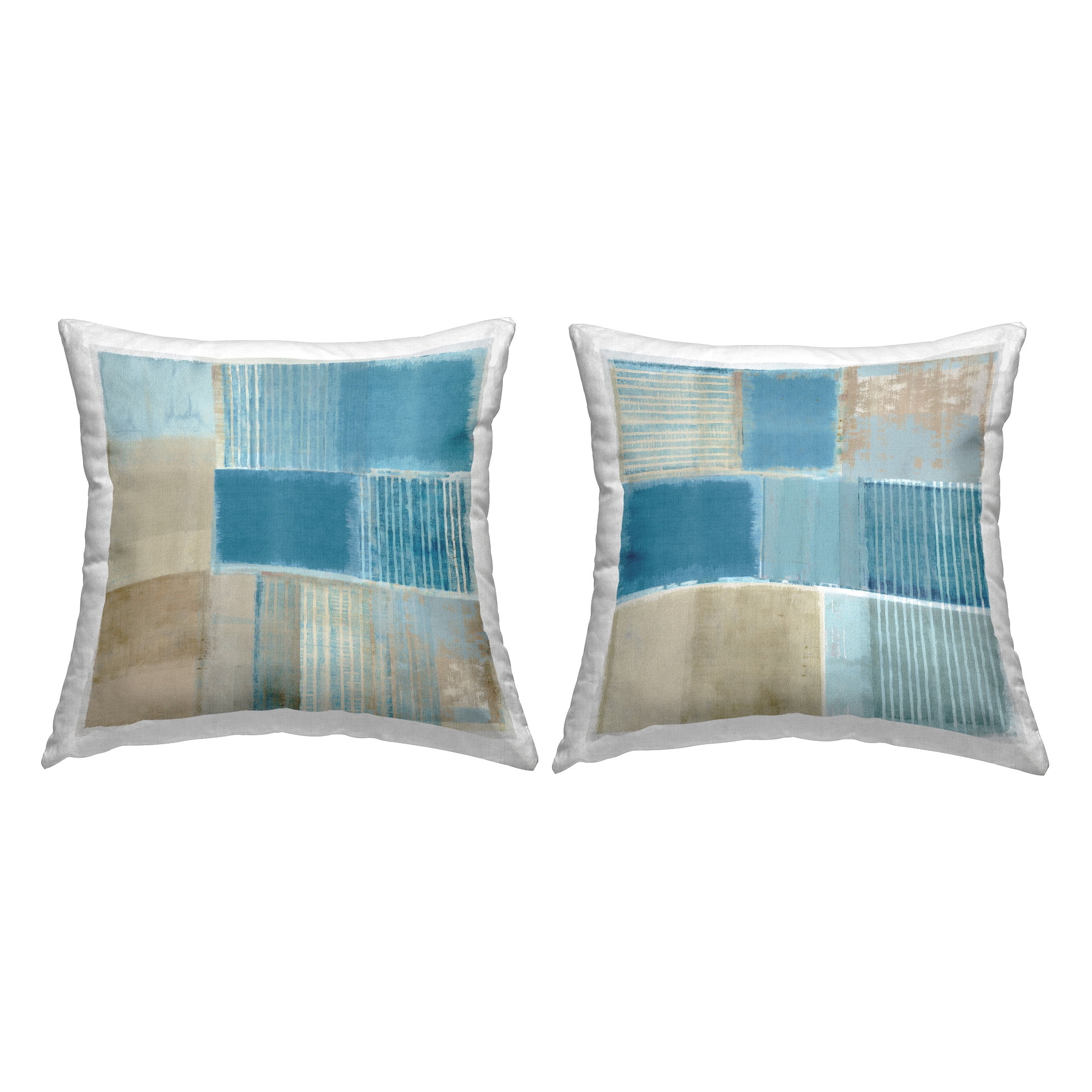 Stupell Industries Weathered Geometric Pattern Decorative Printed Throw Pillow Design by Flora Kouta (Set of 2)