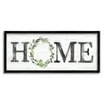 thumbnail image 1 of Stupell Industries Weathered Pattern Home Sign Botanical Wreath Greenery Graphic Art Black Framed Art Print Wall Art, Design by Kristen Brockmon, 1 of 7