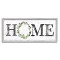 thumbnail image 1 of Stupell Industries Weathered Pattern Home Sign Botanical Wreath Greenery Graphic Art Gray Framed Art Print Wall Art, Design by Kristen Brockmon, 1 of 5
