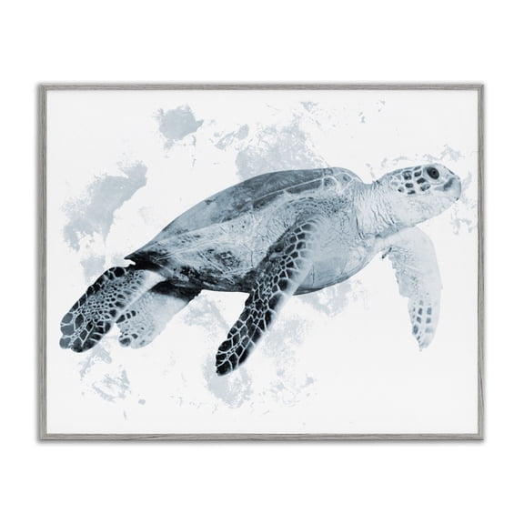 Stupell Industries Weathered Sea Turtle Gray Framed Giclee Art design by Marcus Prime, 16 x 20