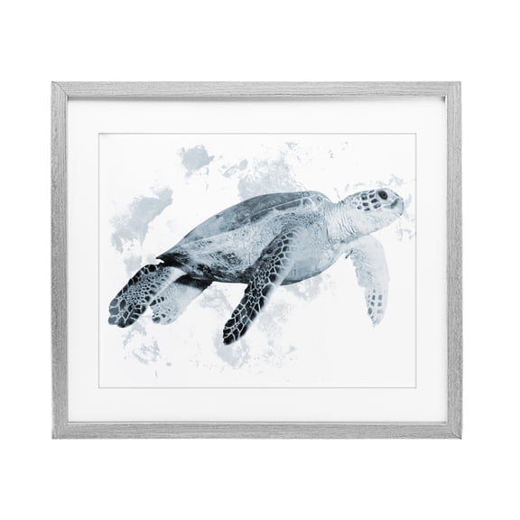Stupell Industries Weathered Sea Turtle Gray Framed Print Under Glass design by Marcus Prime, 17 x 21
