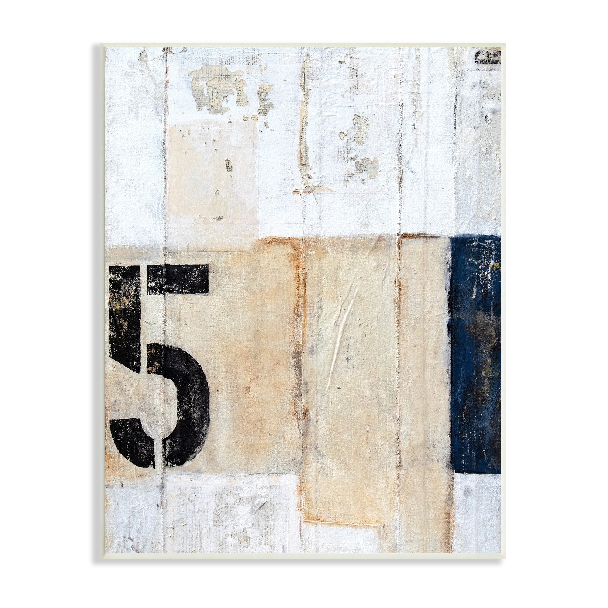 Stupell Industries Weathered Street Style Number 5 Stencil Rustic Abstract Painting Unframed Art Print Wall Art, Design by Erin Ashley