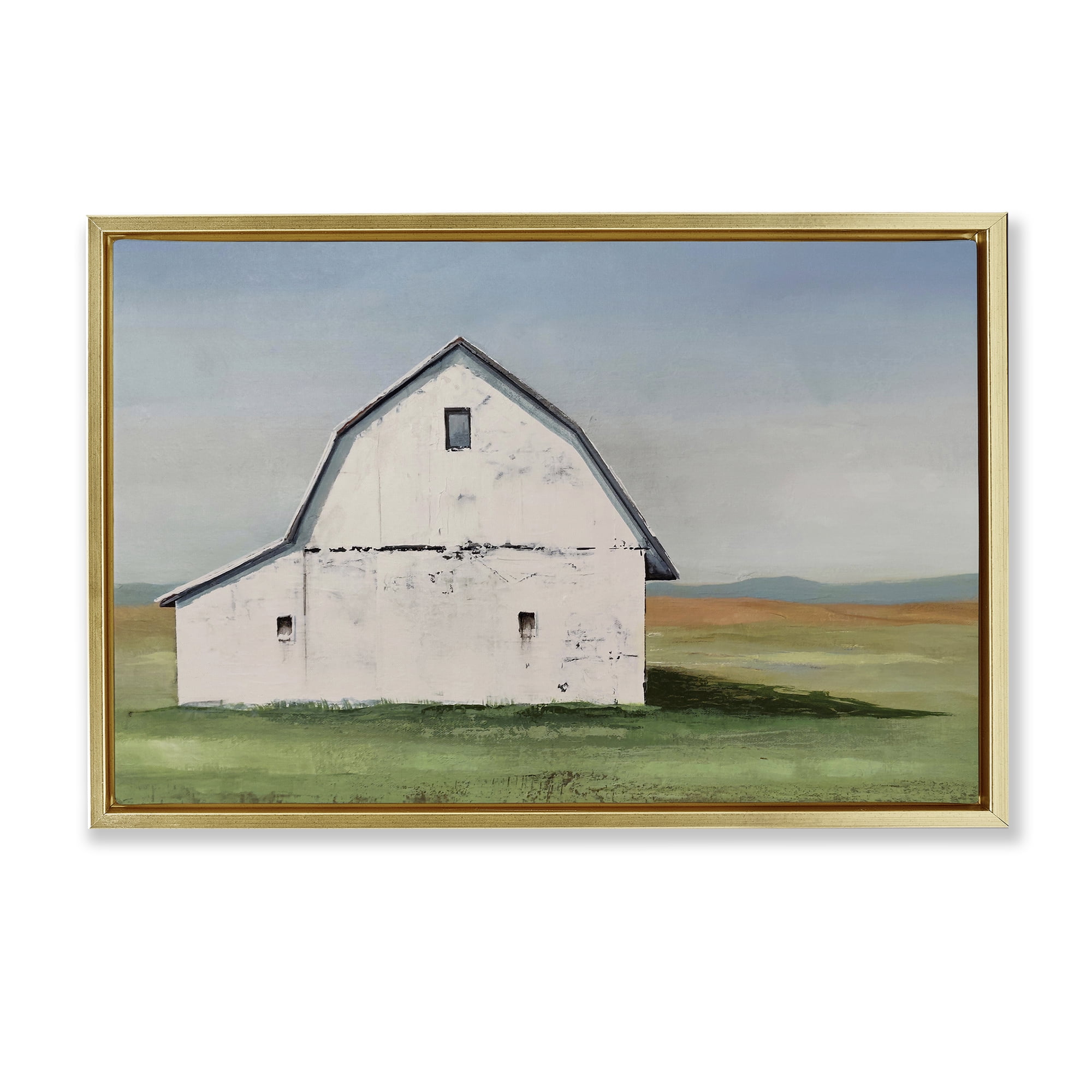 Stupell Industries Weathered and Wise Barn Gold Framed Floater Canvas Wall Art, design by Max Maxx