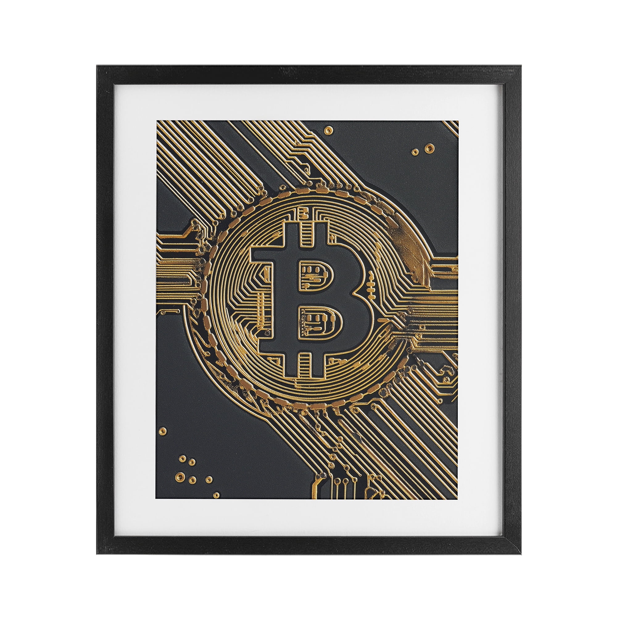 Stupell Industries Web Of Wealth Circuits Black Framed Print Under Glass, design by Svetlana Aleynikova