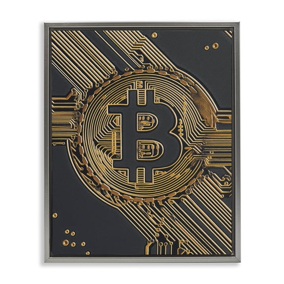 Stupell Industries Art Deco Web Of Wealth Circuits Gray Floating Frame Canvas Art, 25 x 31, by Svetlana Aleynikova