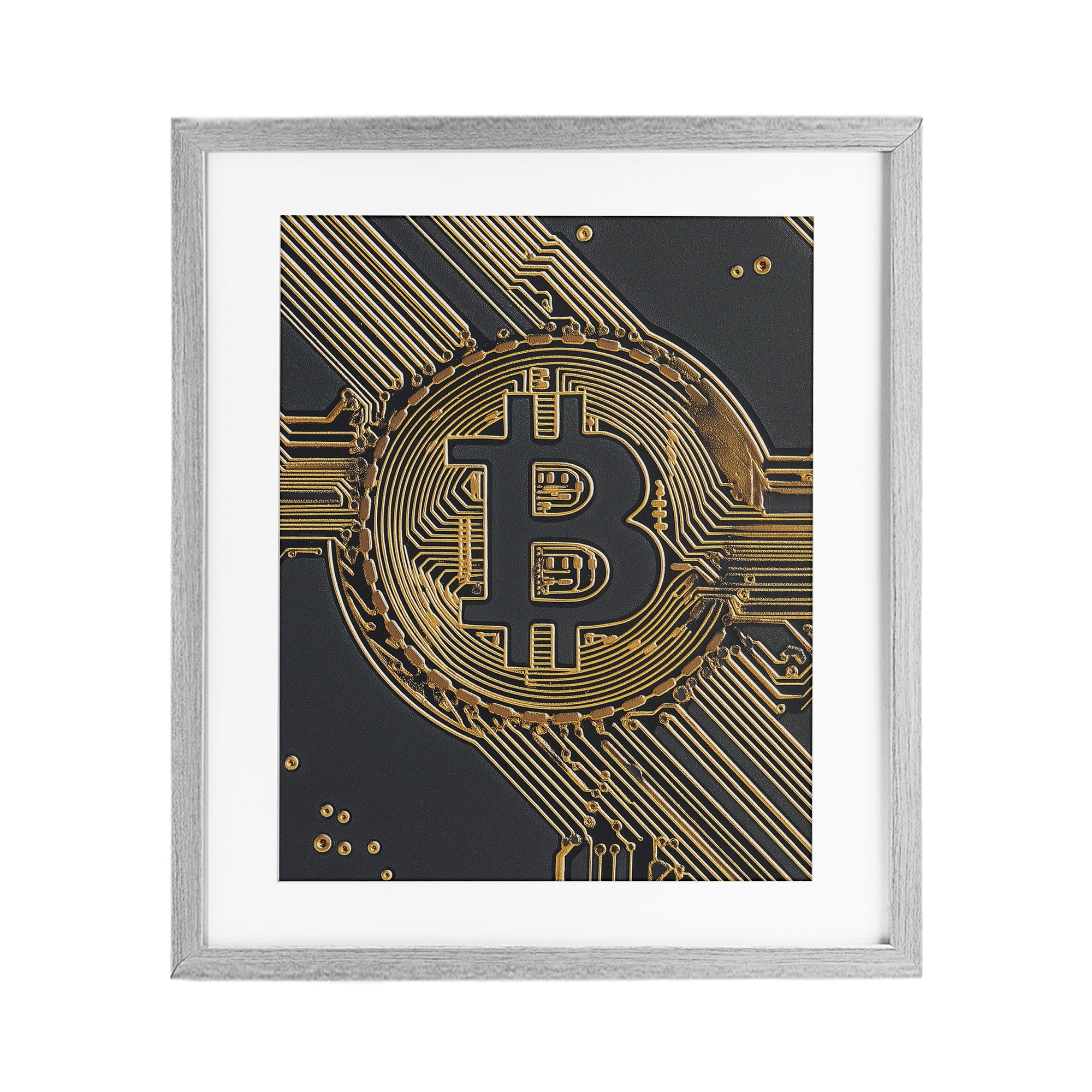 Stupell Industries Web Of Wealth Circuits Gray Framed Print Under Glass, design by Svetlana Aleynikova