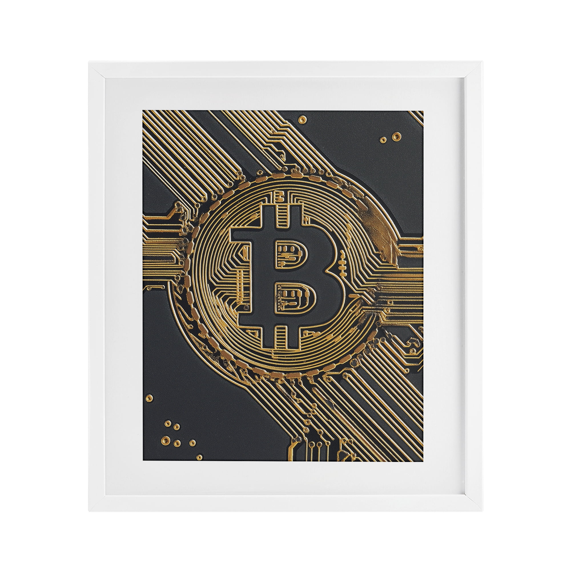 Stupell Industries Web Of Wealth Circuits White Framed Print Under Glass, design by Svetlana Aleynikova